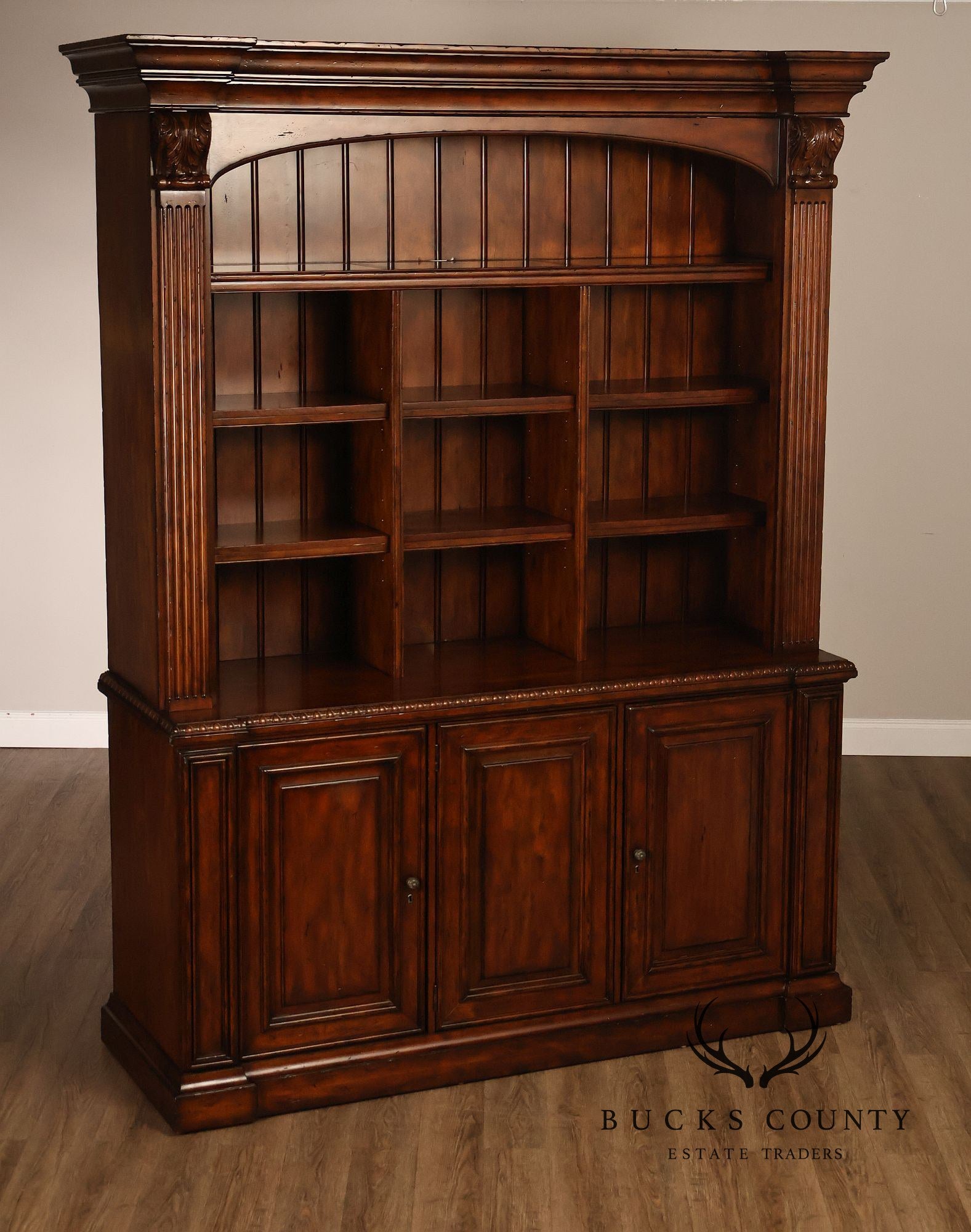 Sligh Large Traditional Lighted Bookcase Cabinet