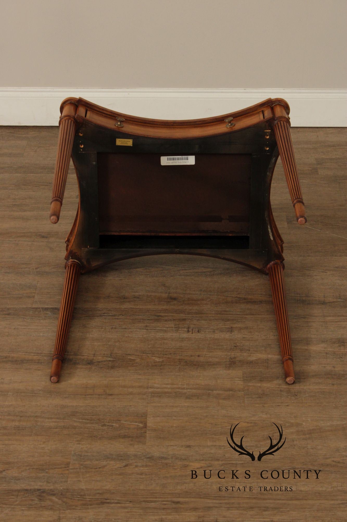 Maitland Smith Sheraton Style Single Drawer Inlaid Side Table