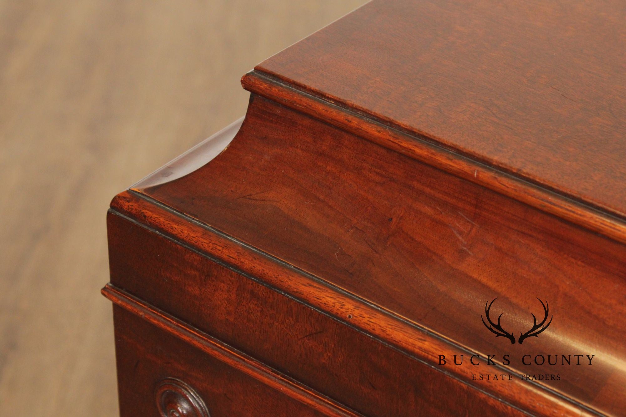 Georgian Style 1940's Custom Mahogany Silver Chest Cabinet