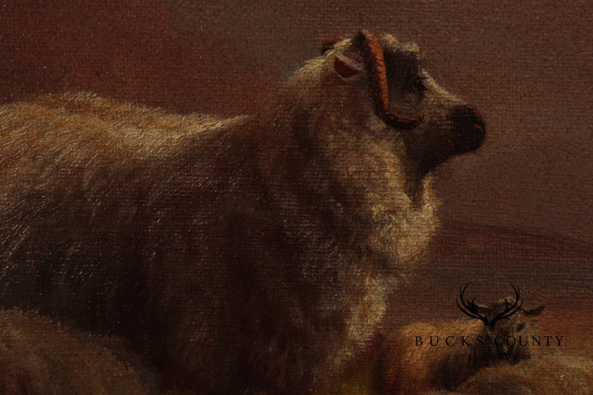 Henry Robinson Hall Landscape Oil Painting, 'Evening in the Highlands'