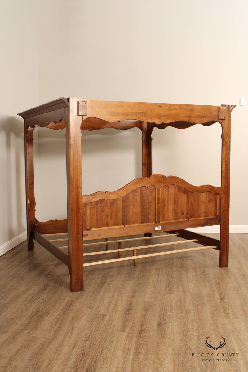 Ethan Allen Country French Style King Size Canopy Poster Bed