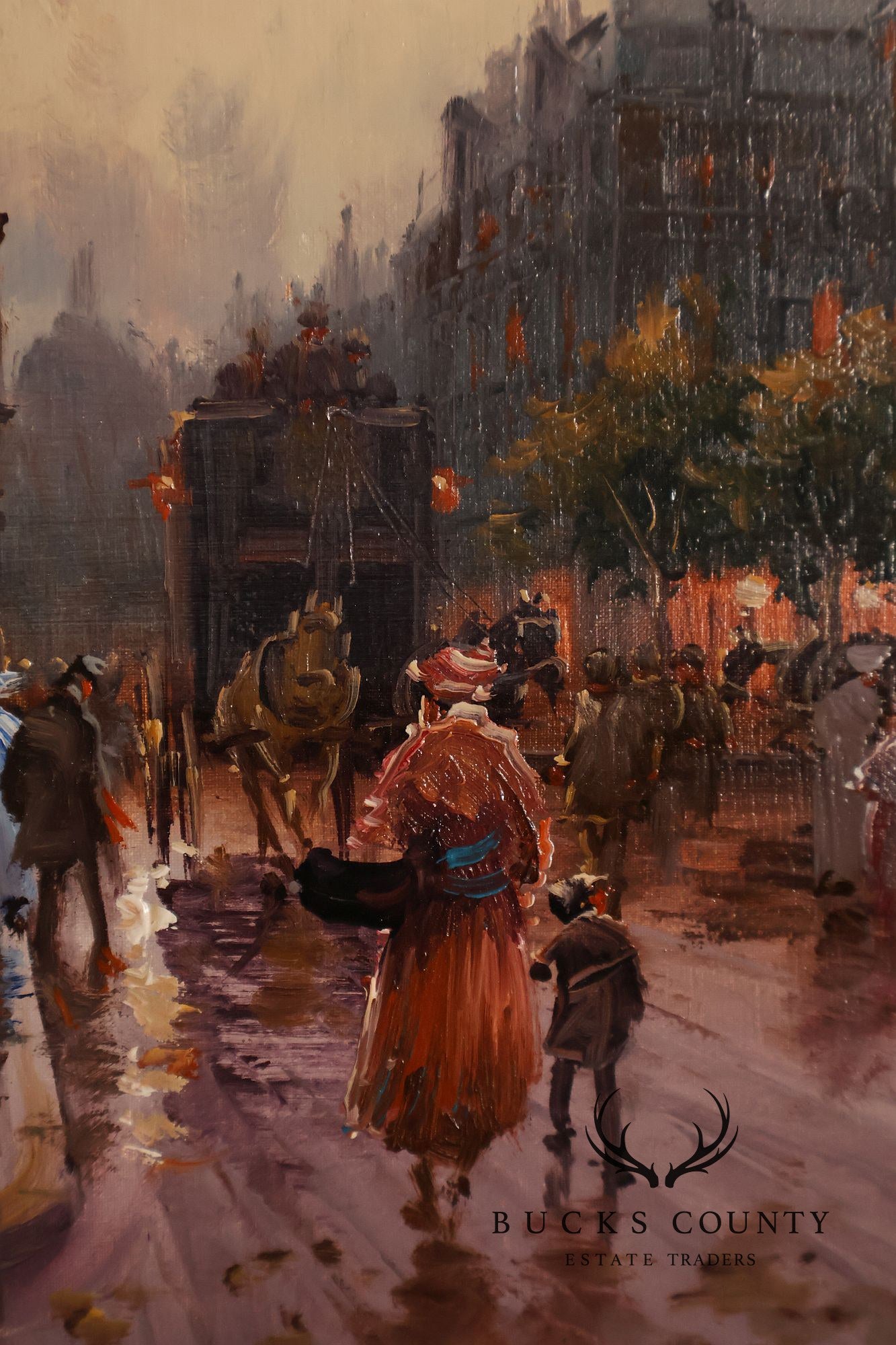 Impressionist Style Painting,  Street Scene. Emilio Payes