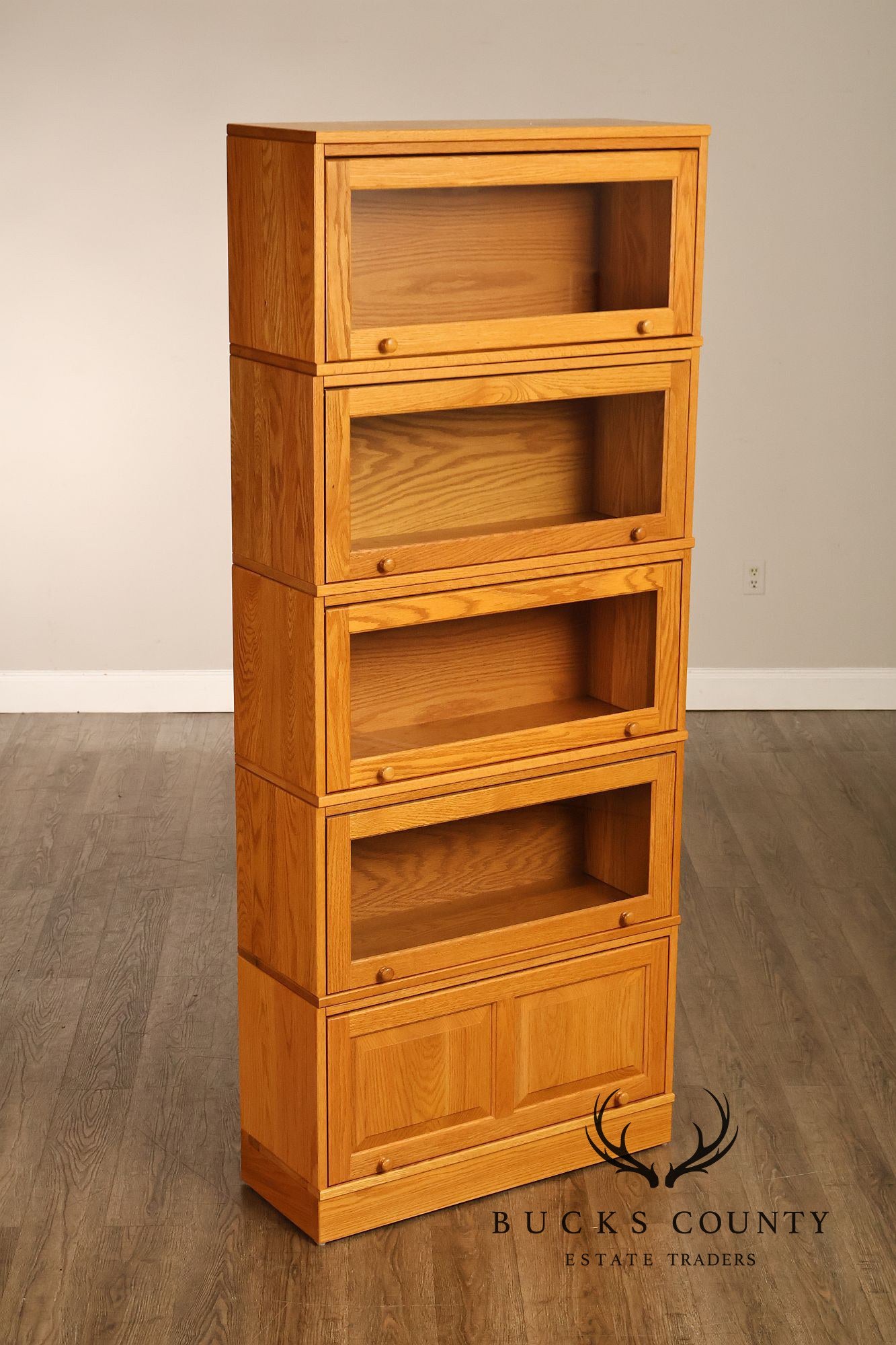 Amish Made Oak Five Stack Barrister Bookcase