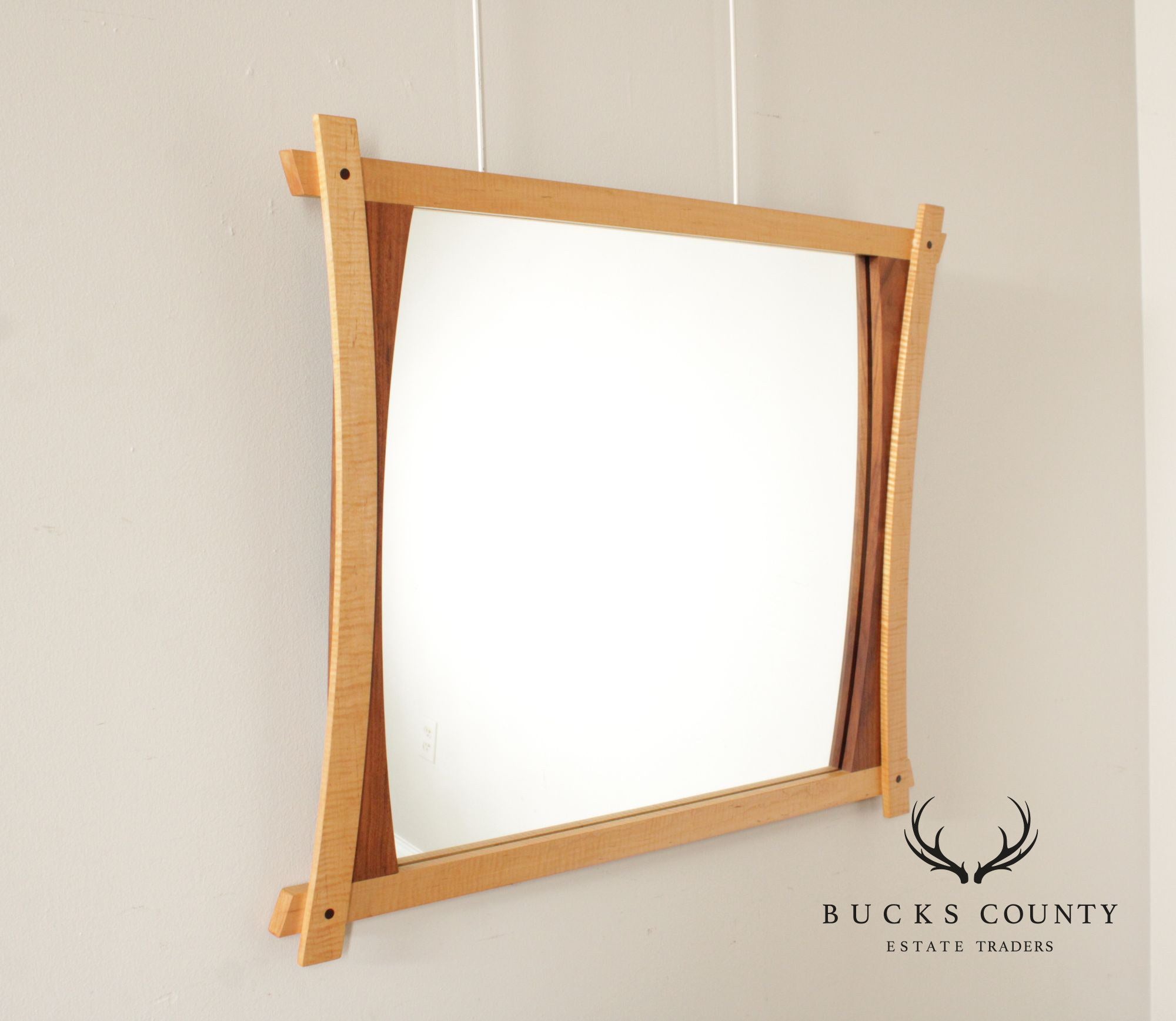 Studio Crafted Maple and Walnut Wall Mirror