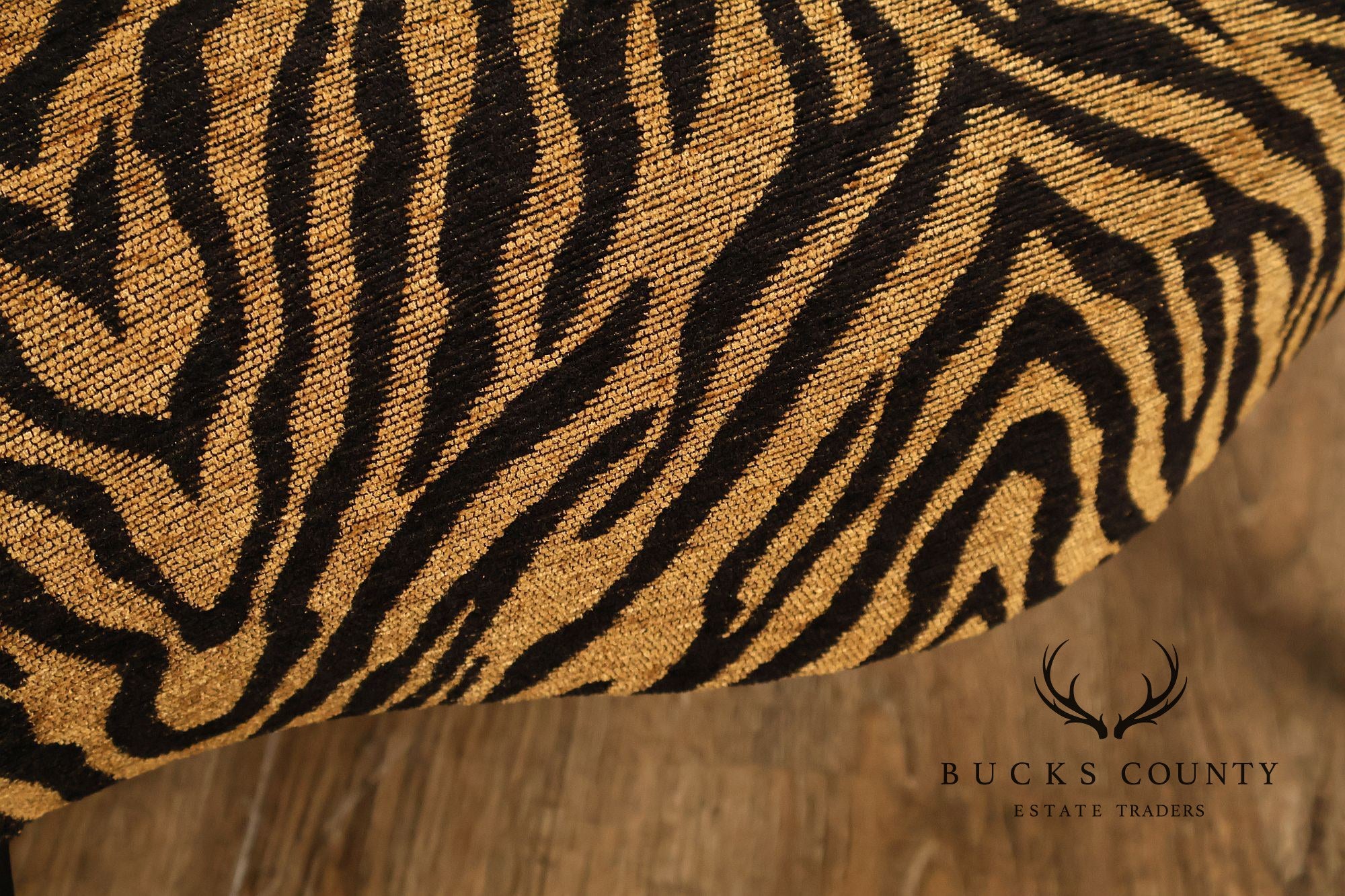 Pair Of Ebonized Klismos Style Accent Chairs With Zebra Upholstery