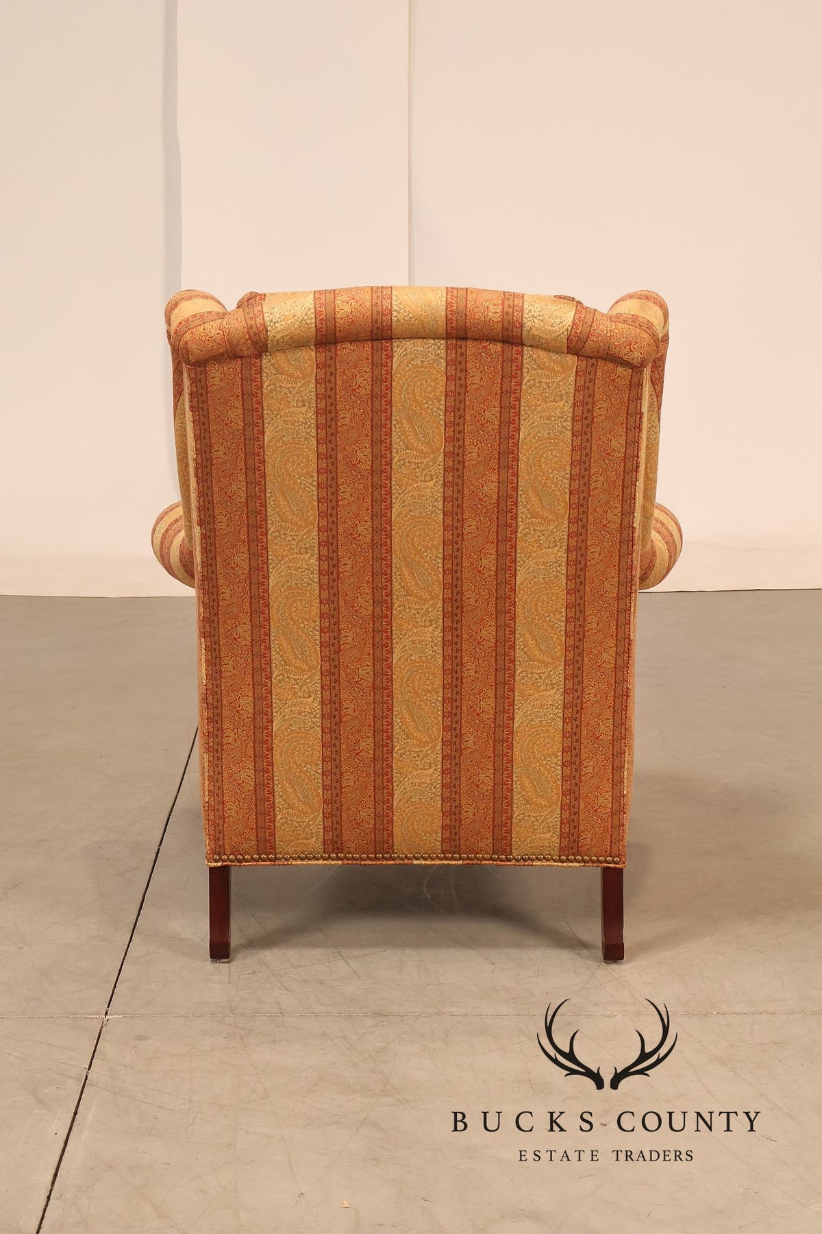 Hickory Chair Chippendale Style Custom Upholstered Wing backArmchair
