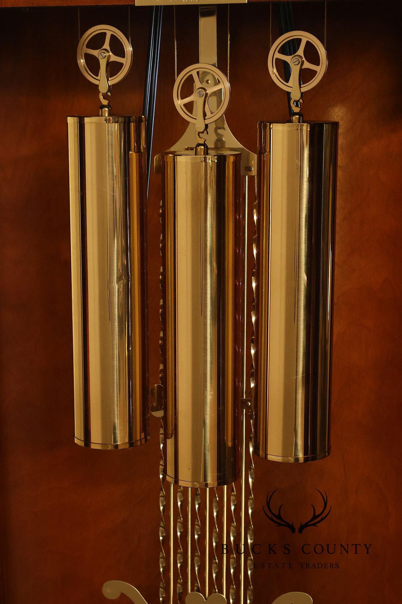 Sligh Mahogany Grandfather Clock With Triple Chime Moon Phase Dial