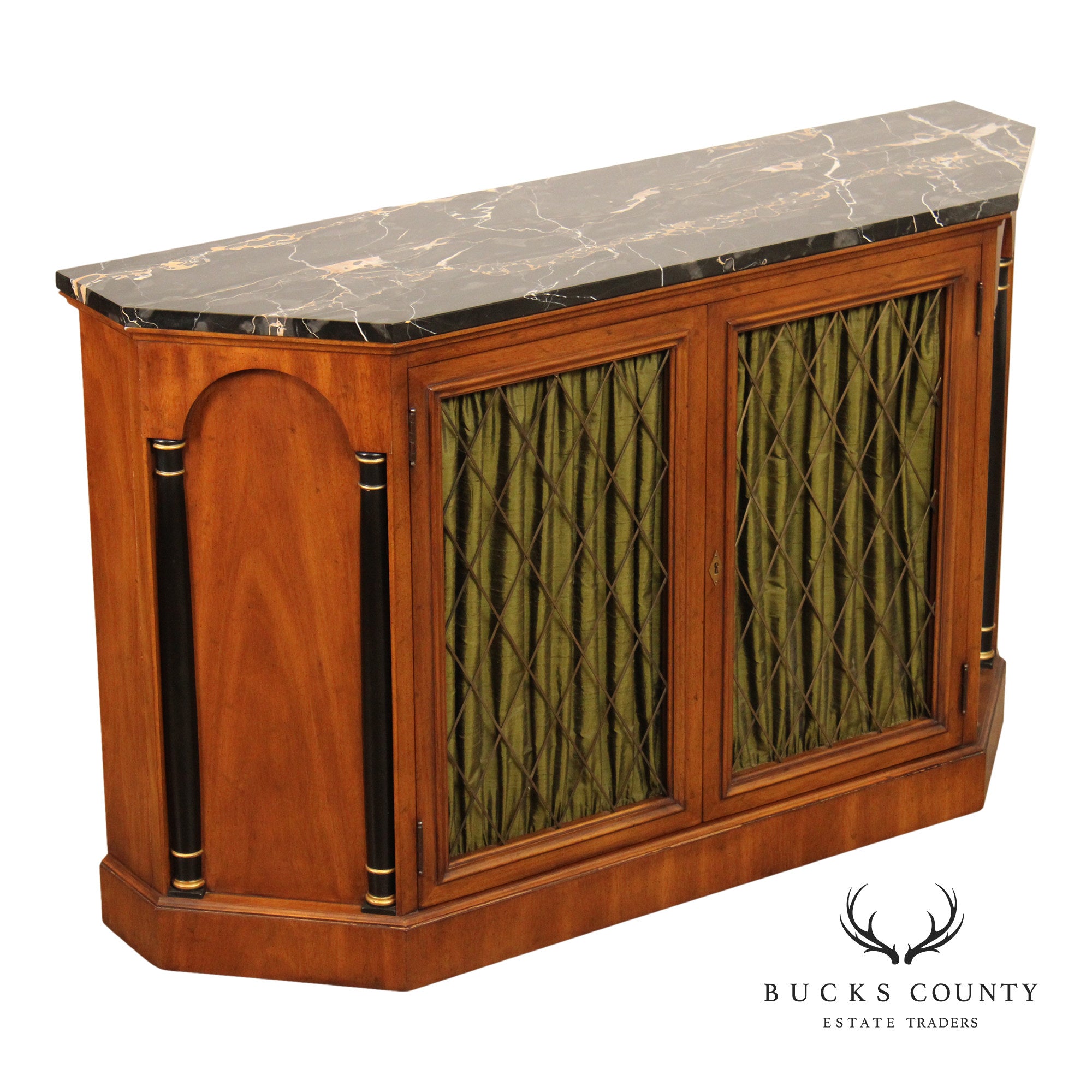 Heritage Vintage Mahogany Empire Style Marble Top Console
