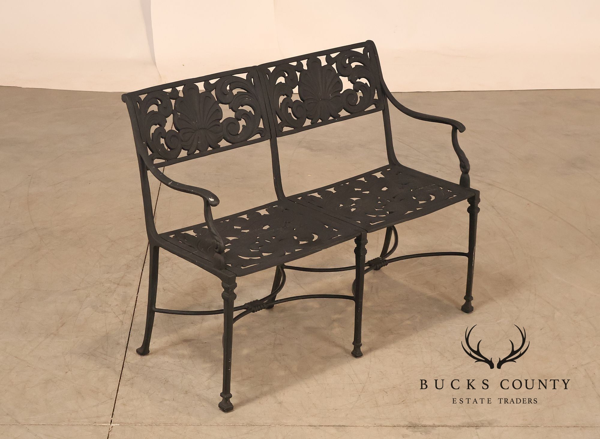 Outdoor Lifestyles Cast Aluminum Garden Bench With Decorative Back