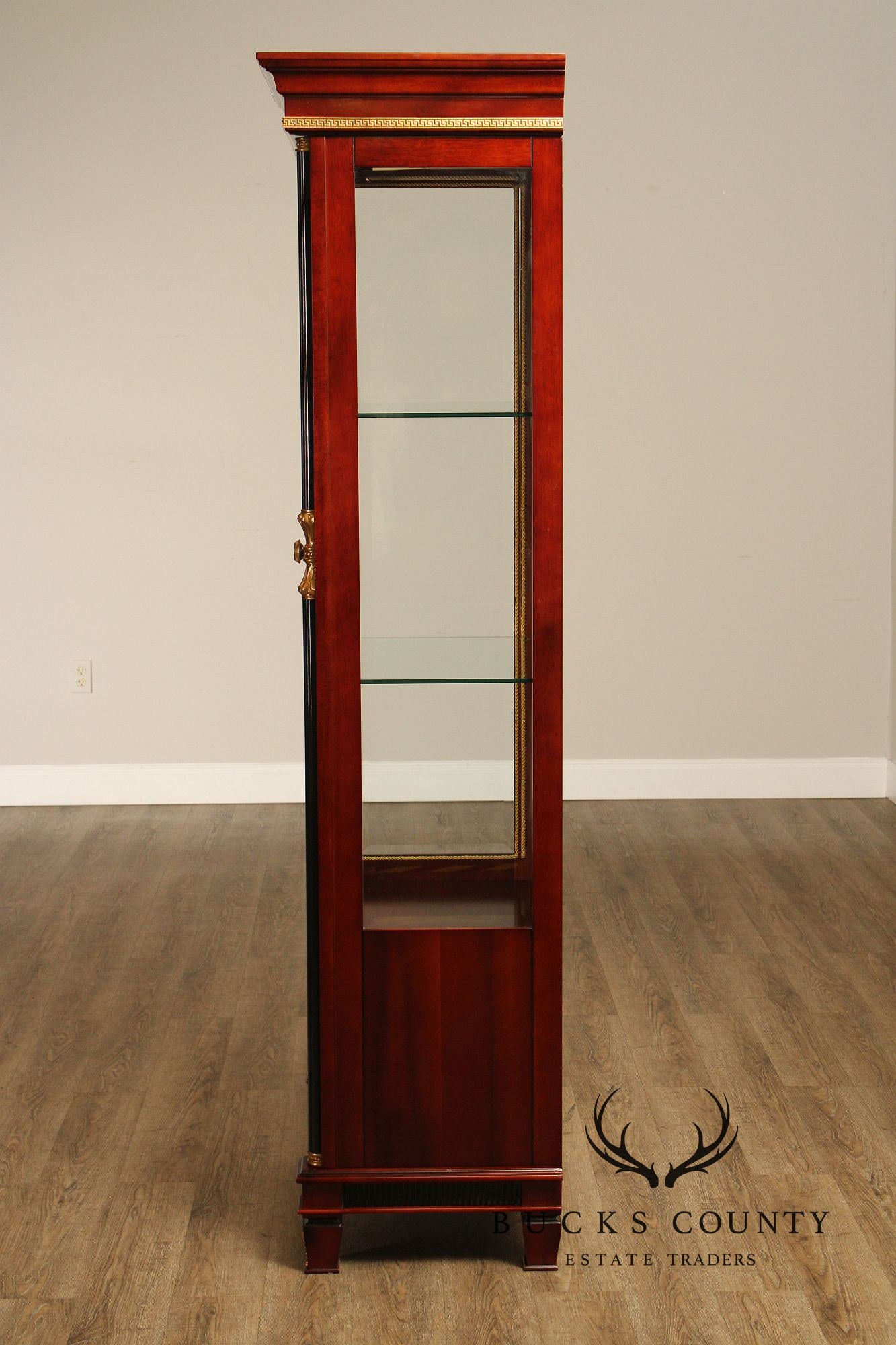 Regency Style Mahogany And Ebonized Pair Of Display Cabinets By Infinity Gigasso