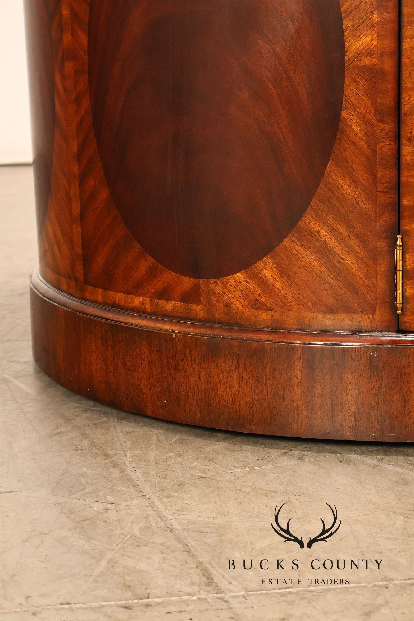 Maitland Smith Oval Mahogany Leather Top Executive Partner's Desk