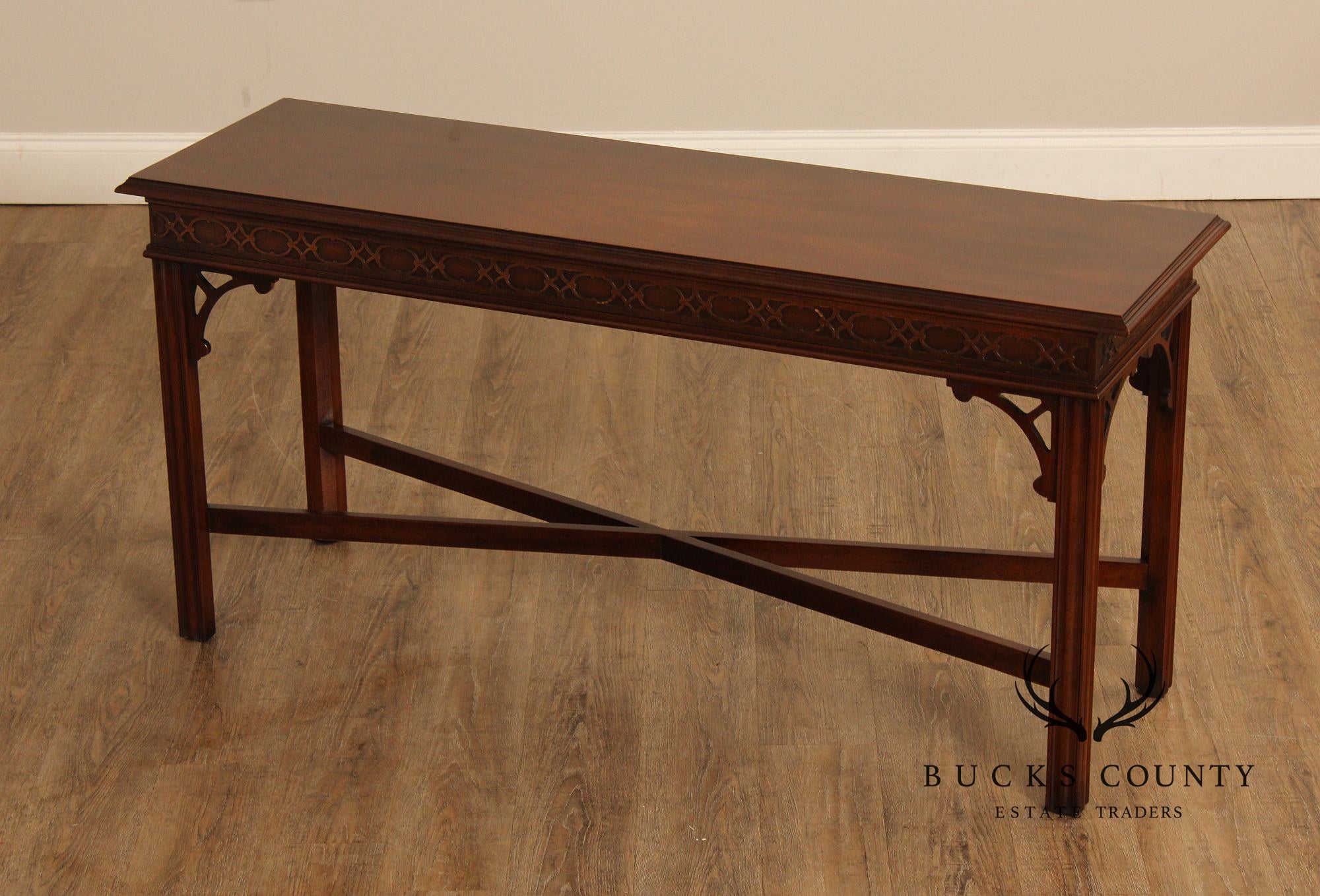 Drexel Heritage Chippendale Style Carved Mahogany Sofa Table