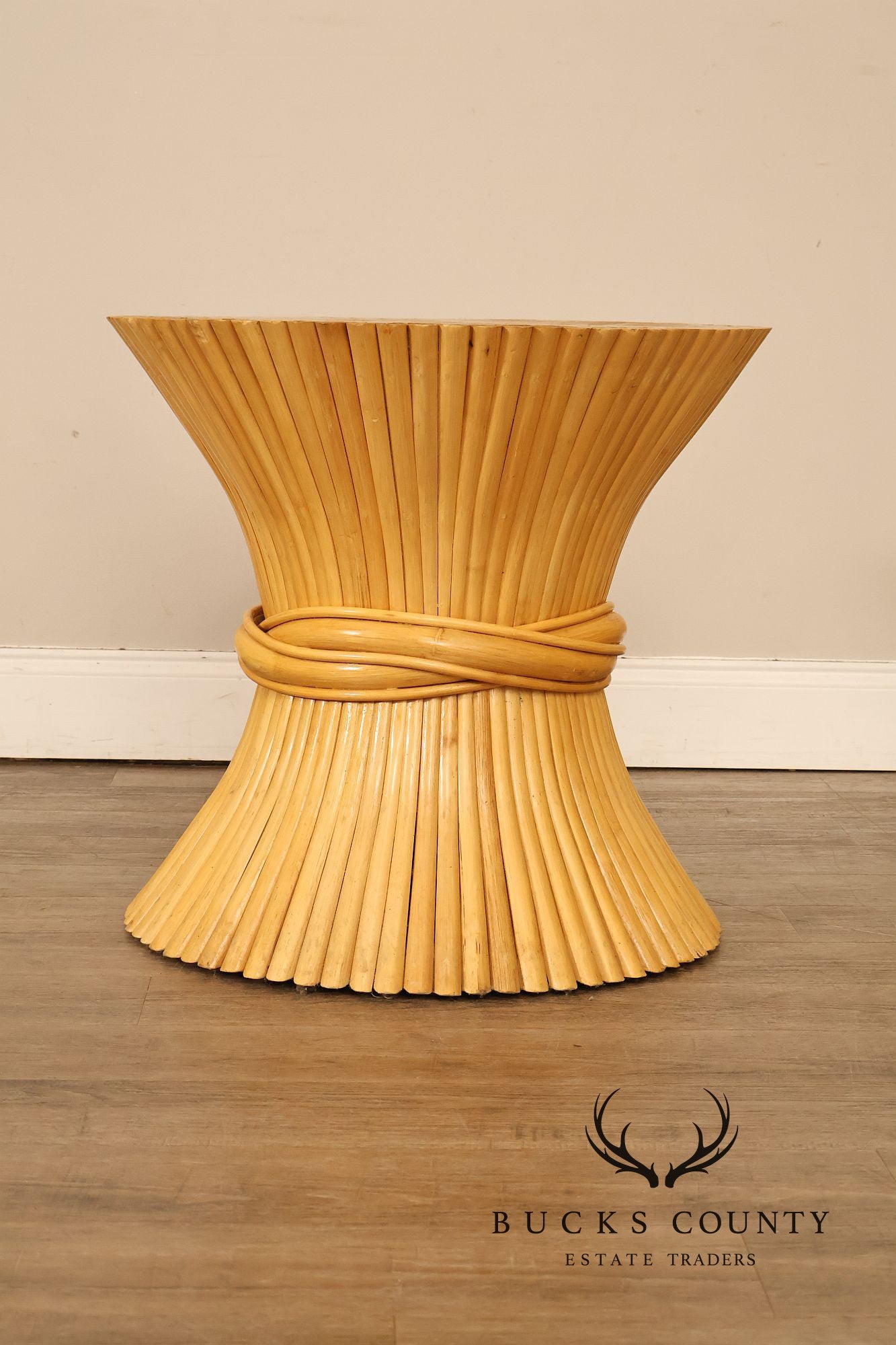 Vintage Pair of Wheat Sheaf End Tables