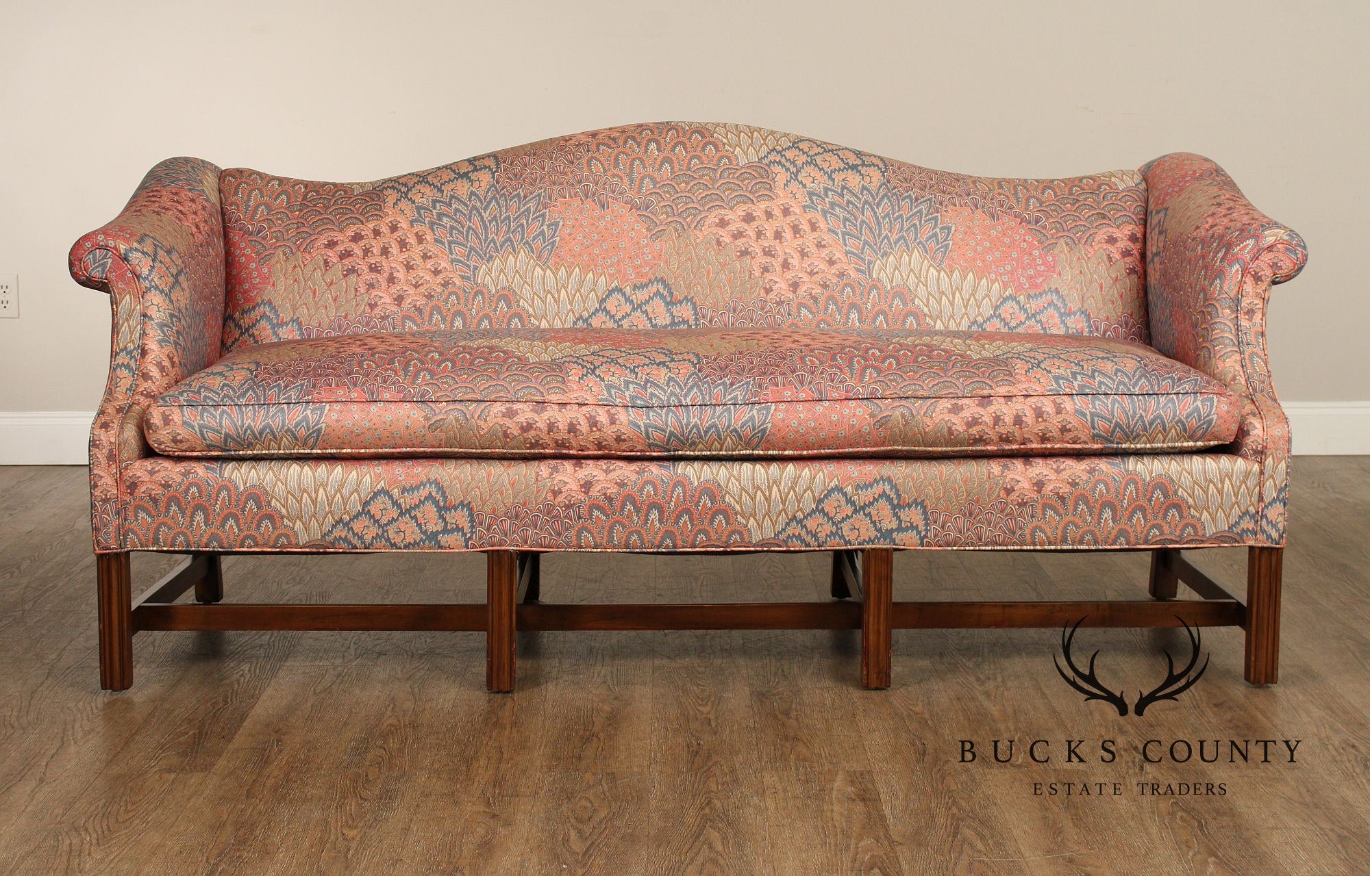 Chippendale Style Vintage Camelback Sofa