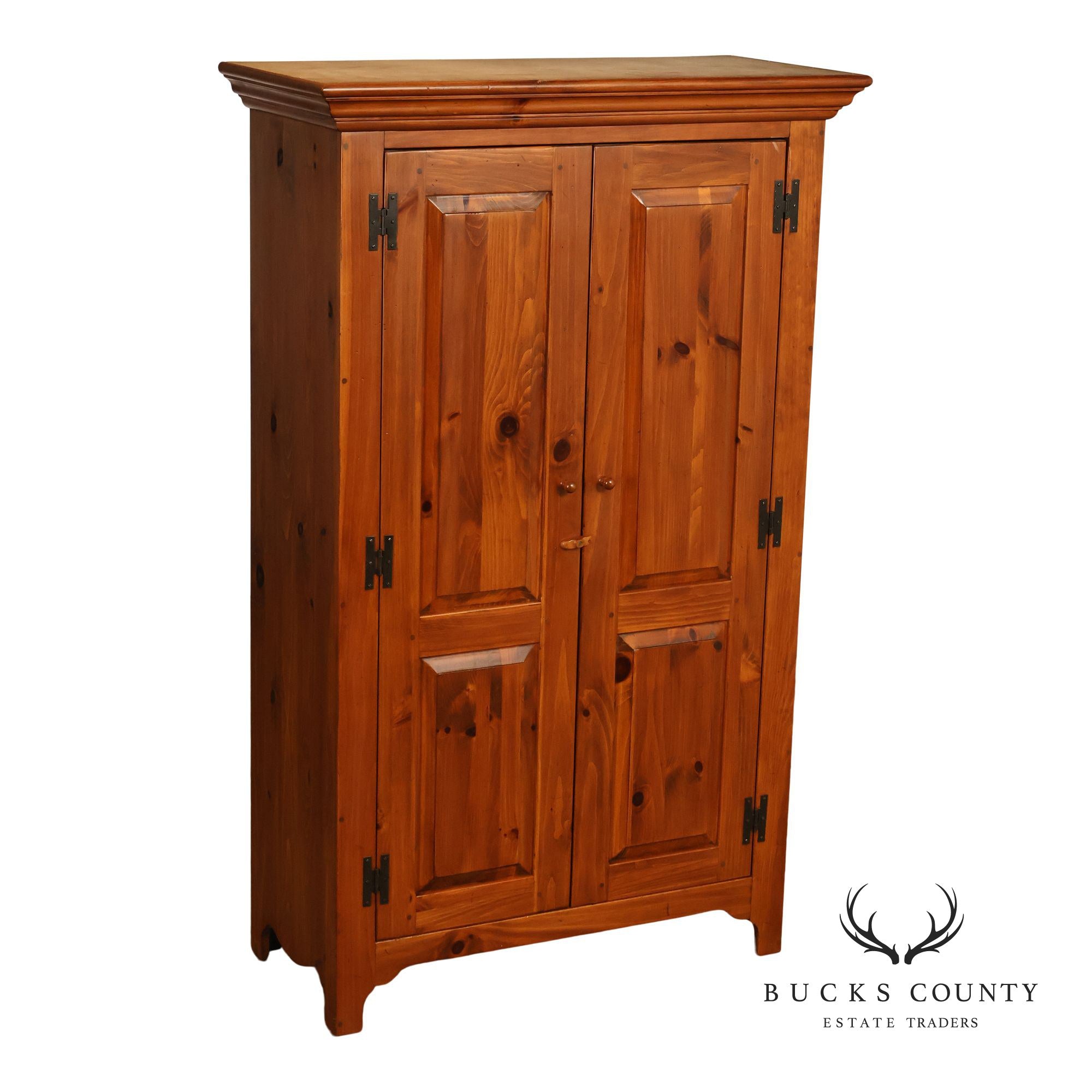 Ethan Allen Craftsman Collection Pine Tall Armoire With Interior Drawers