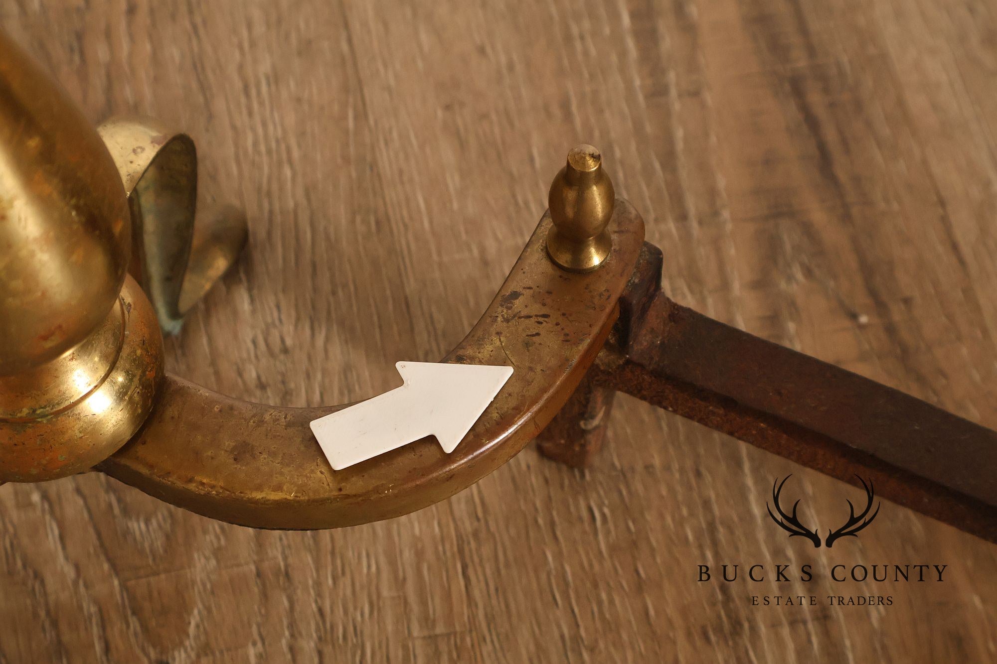 Puritan Federal Style Pair of Brass Andirons