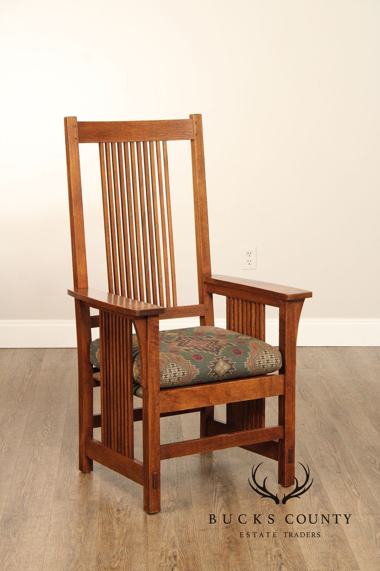 Stickley Mission Collection Pair of Oak Spindle Armchairs