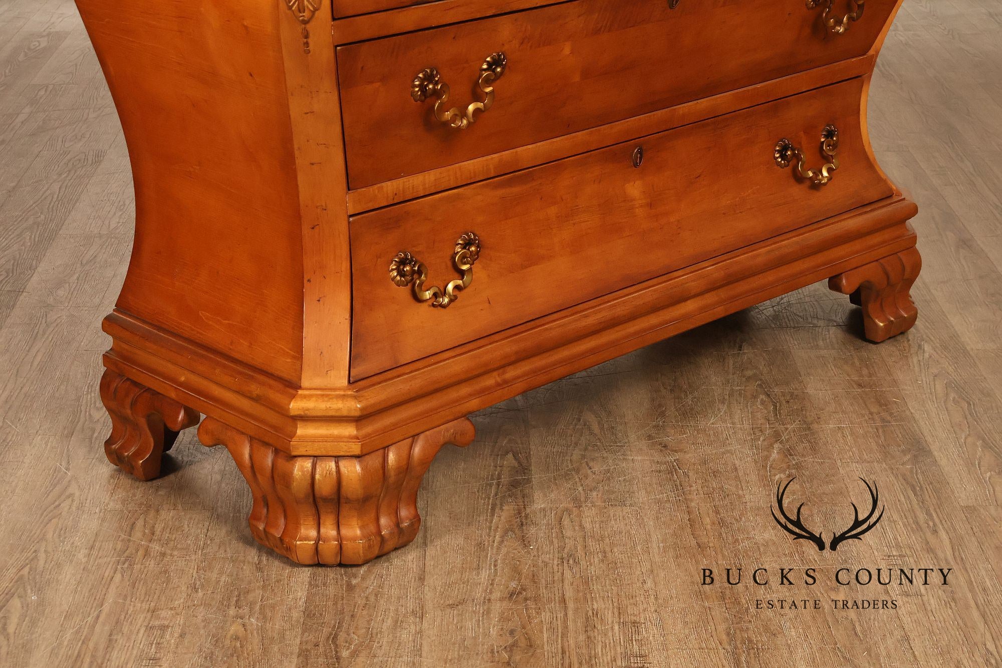 Century Furniture French Style Bombe Chest With Marble Top