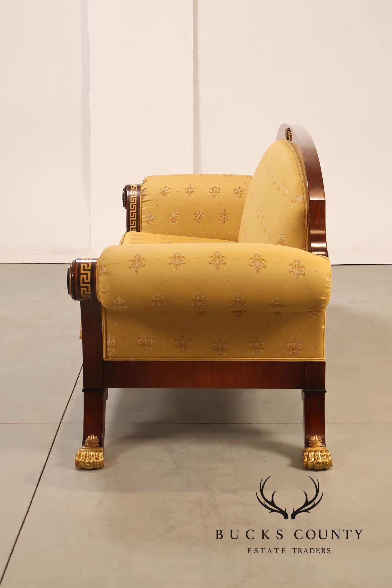 Neoclassical Empire Style Mahogany Sofa With Gilt Bronze Mounts