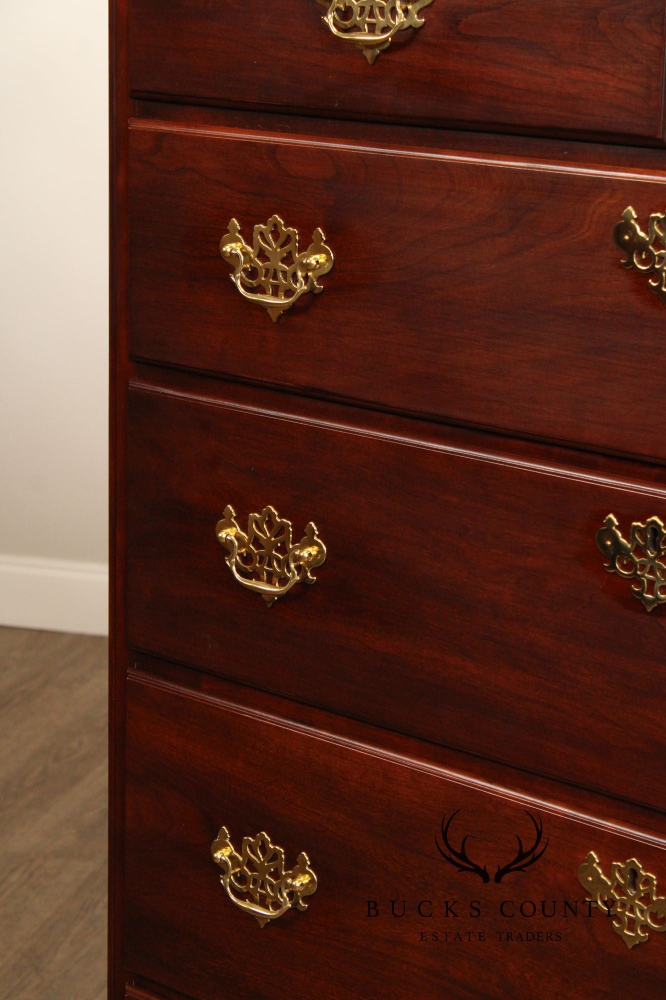 Statton Chippendale Style Cherry Tall Chest