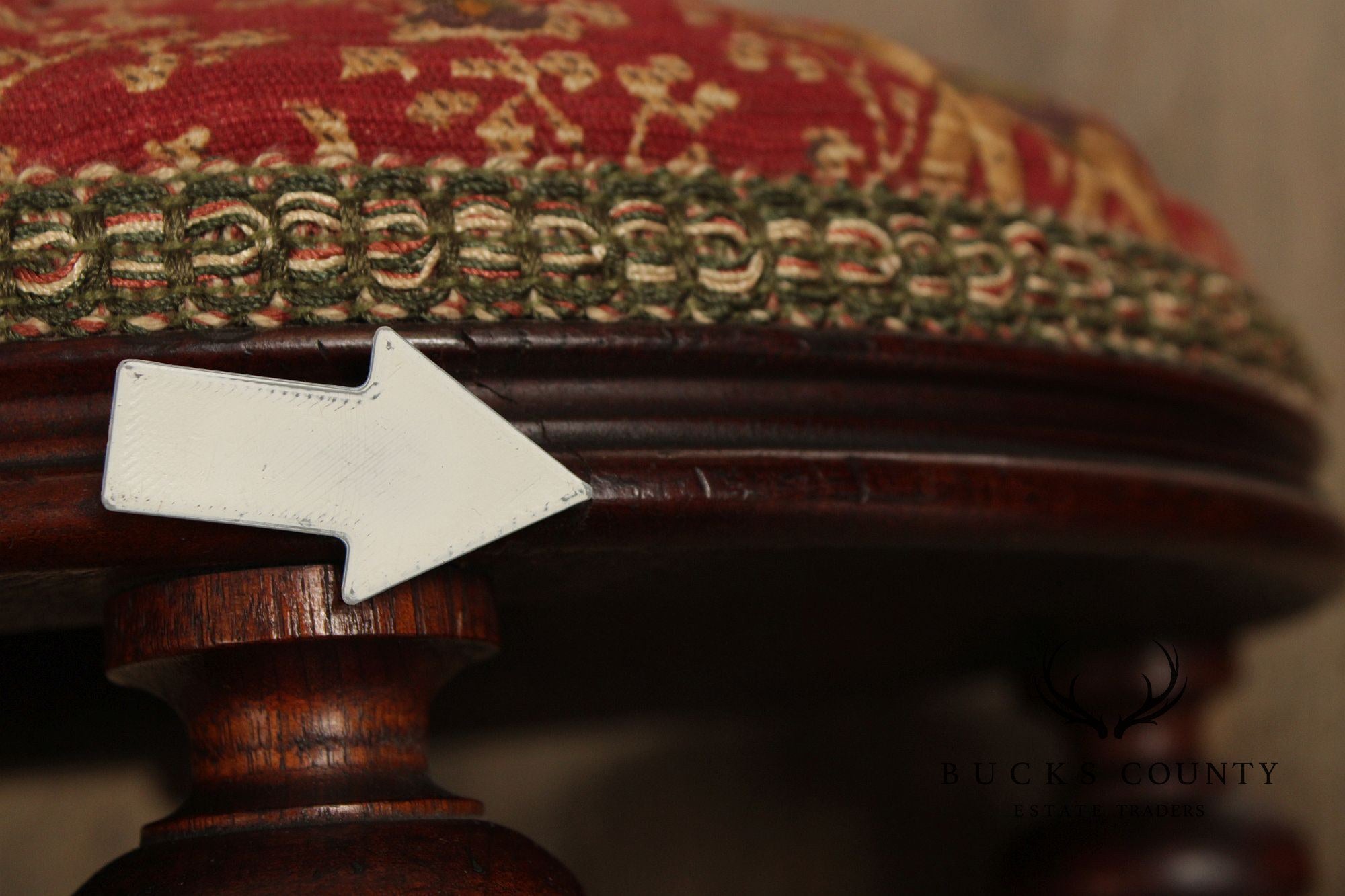 Antique Victorian Low Round Foot Stool