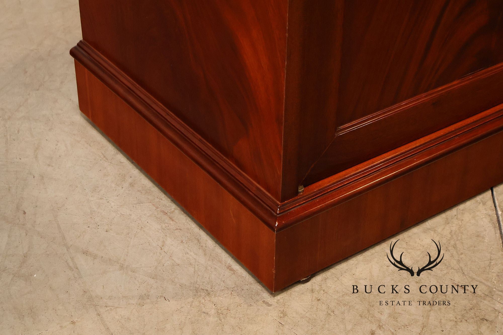 Flame Mahogany Breakfront Buffet Sideboard with Drop Front Secretary Desk