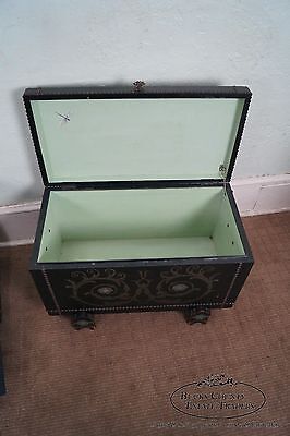 Unusual Antique Pair of Studded Hand Painted Chests