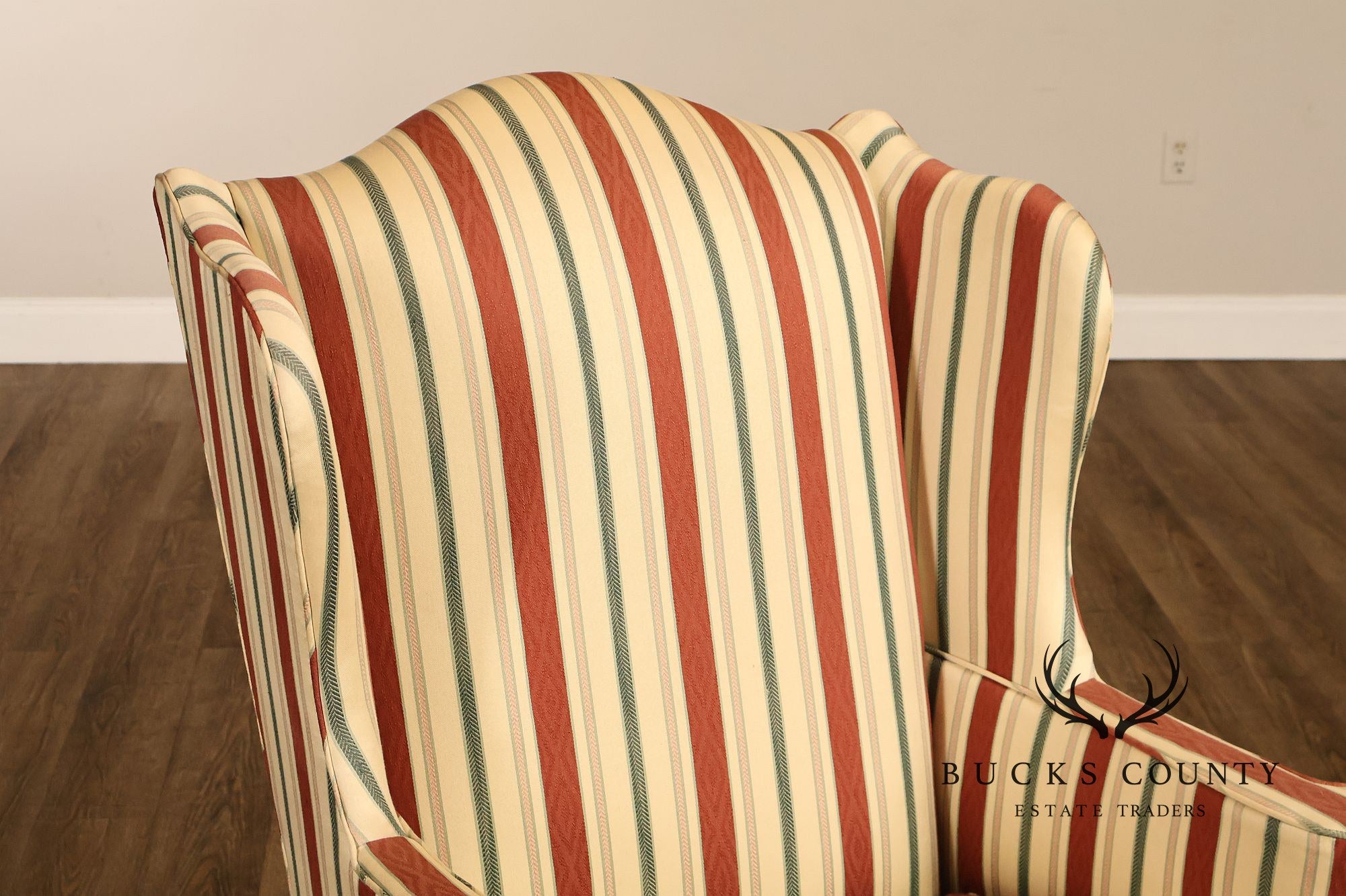 Gilliam Traditional Chippendale Style Pair Of Upholstered Wingback Armchairs