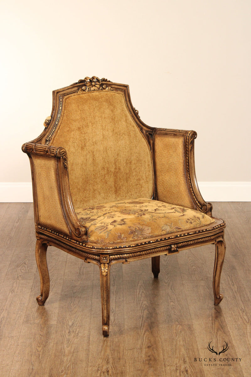 French Louis XV Style Gilt Painted Armchair