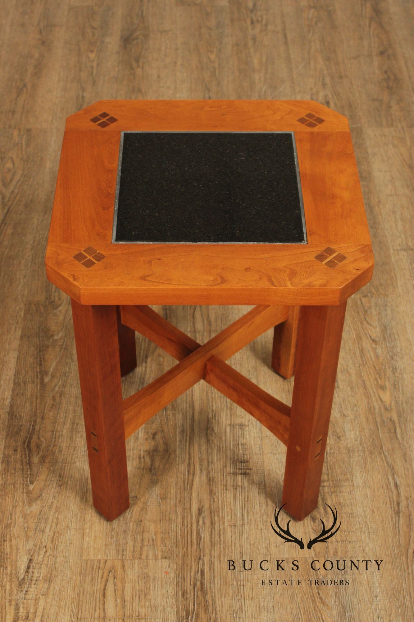 Stickley Mission Collection Pair Of Cherry Taboret Side Tables