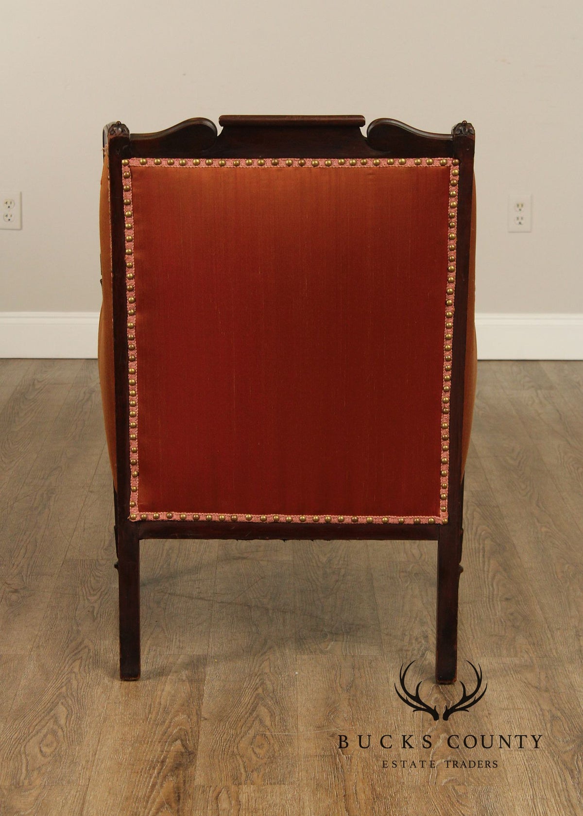 English Regency Style Antique Carved Mahogany Armchair