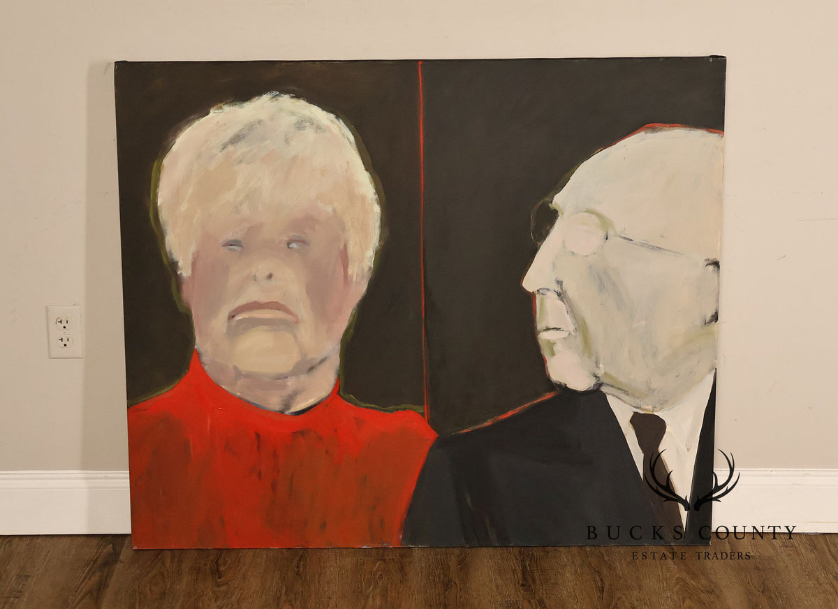 Anne Cooper Dobbins Oil Painting, 'A Stern Father and His Spouse'