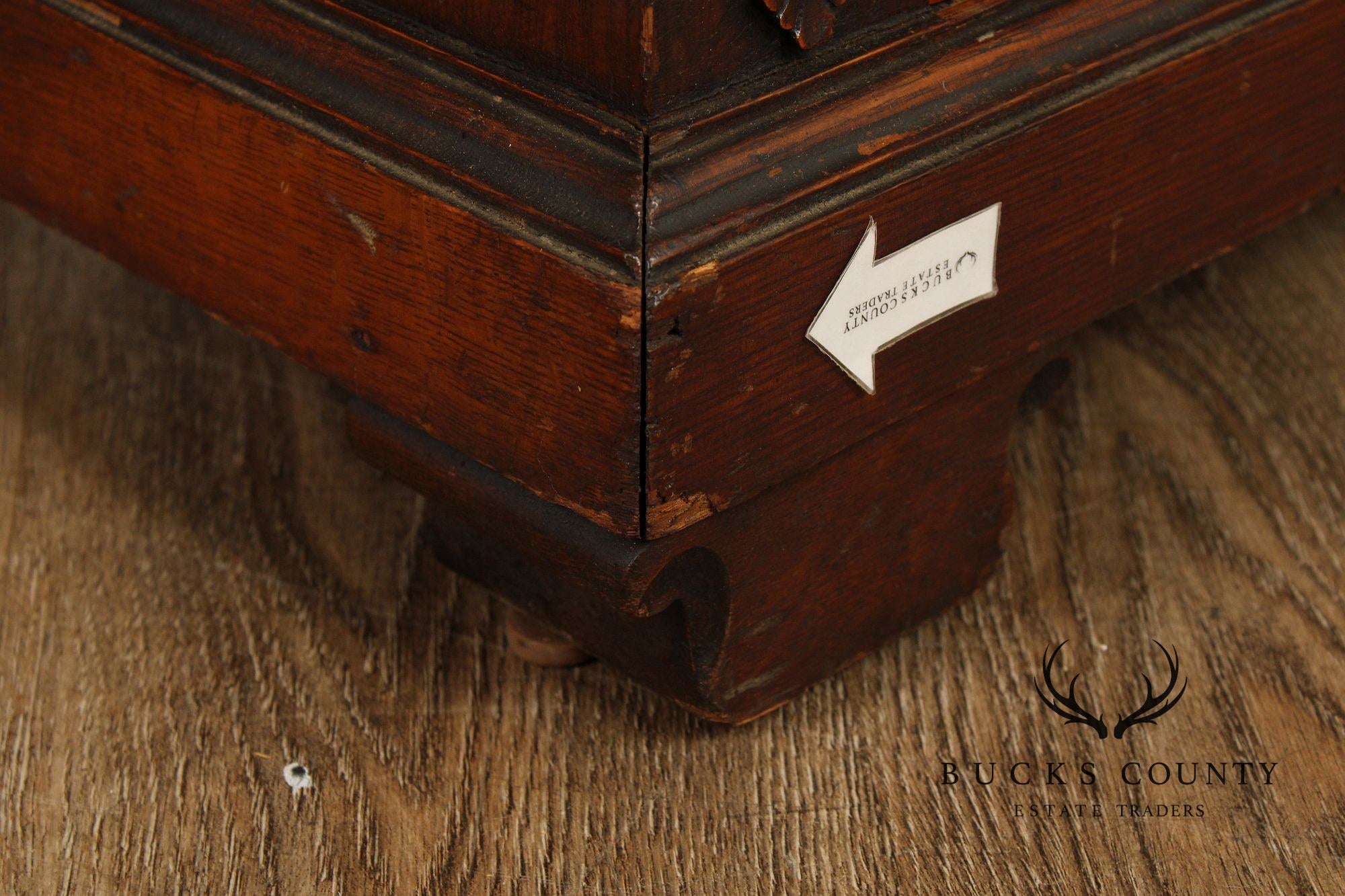 Antique Victorian Carved Oak Two-Door Bookcase