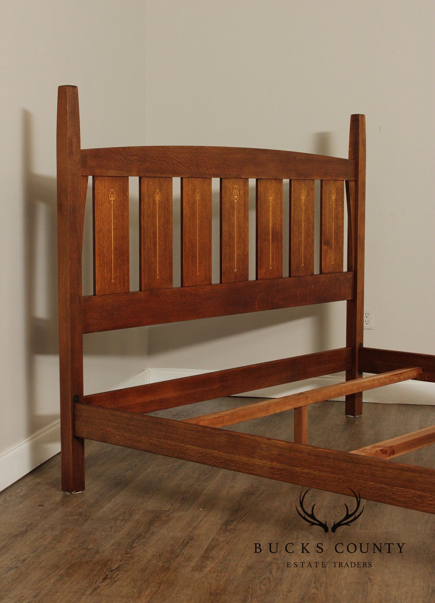 Stickley Mission Collection Inlaid Oak Harvey Ellis California King Bed