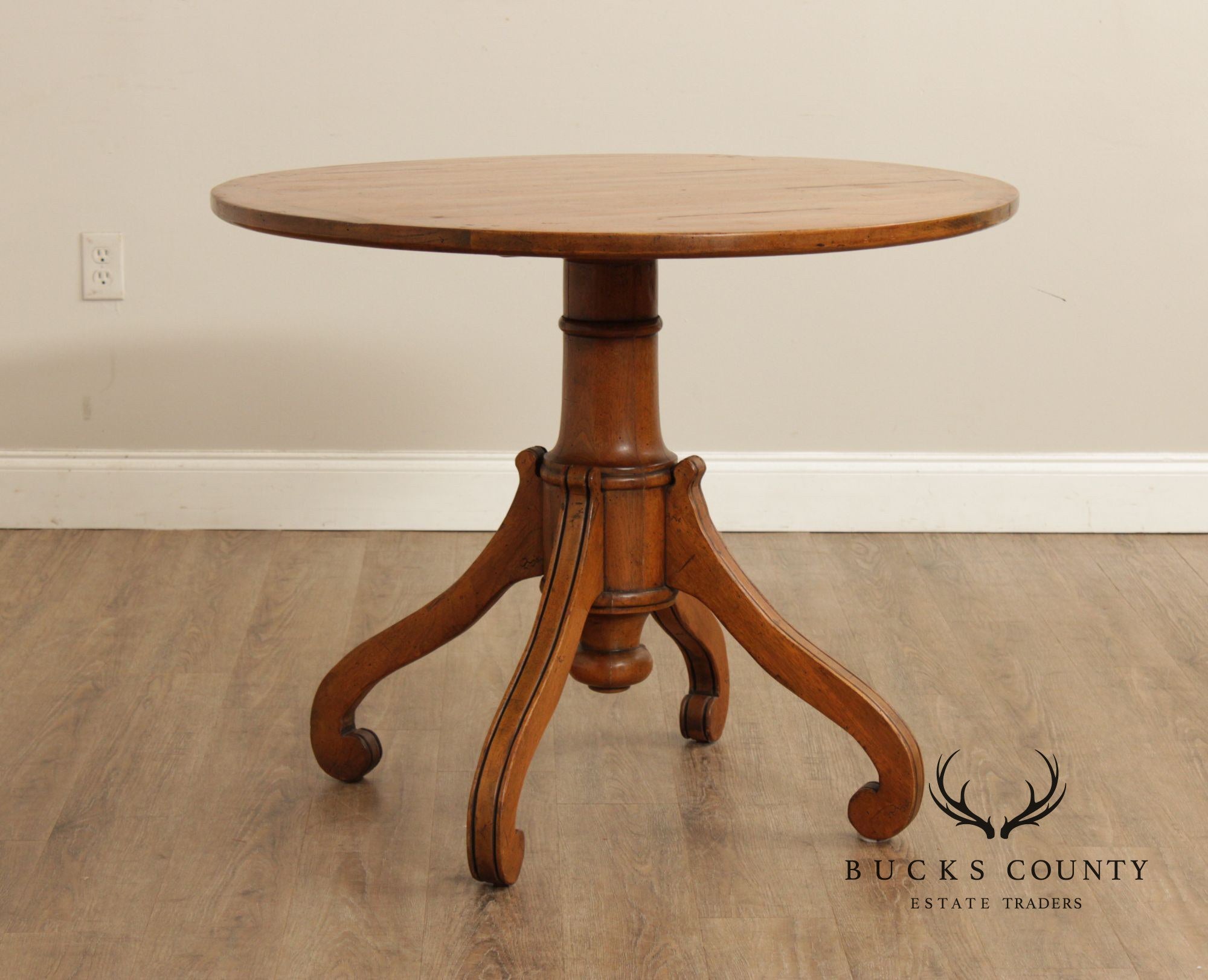 Bausman & Co. Italian Regency Style Walnut Pedestal Center Table