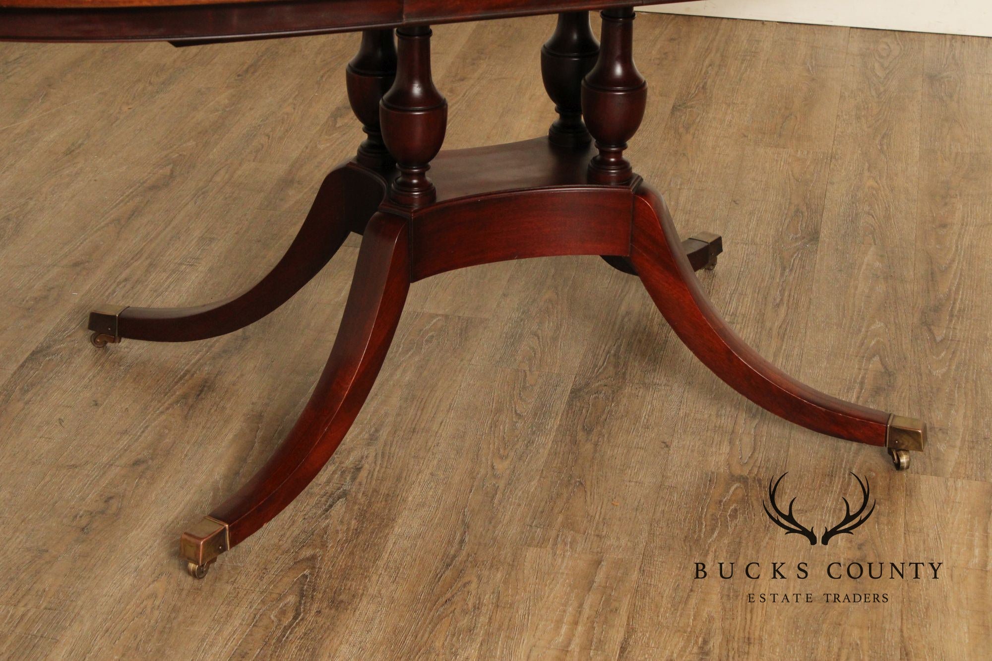 Fancher Georgian Style Oval Mahogany Pedestal Dining Table