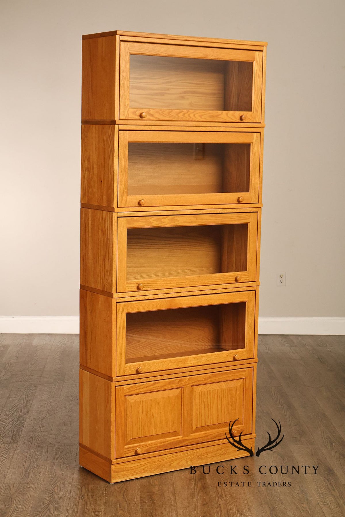 Amish Made Oak Five Stack Barrister Bookcase