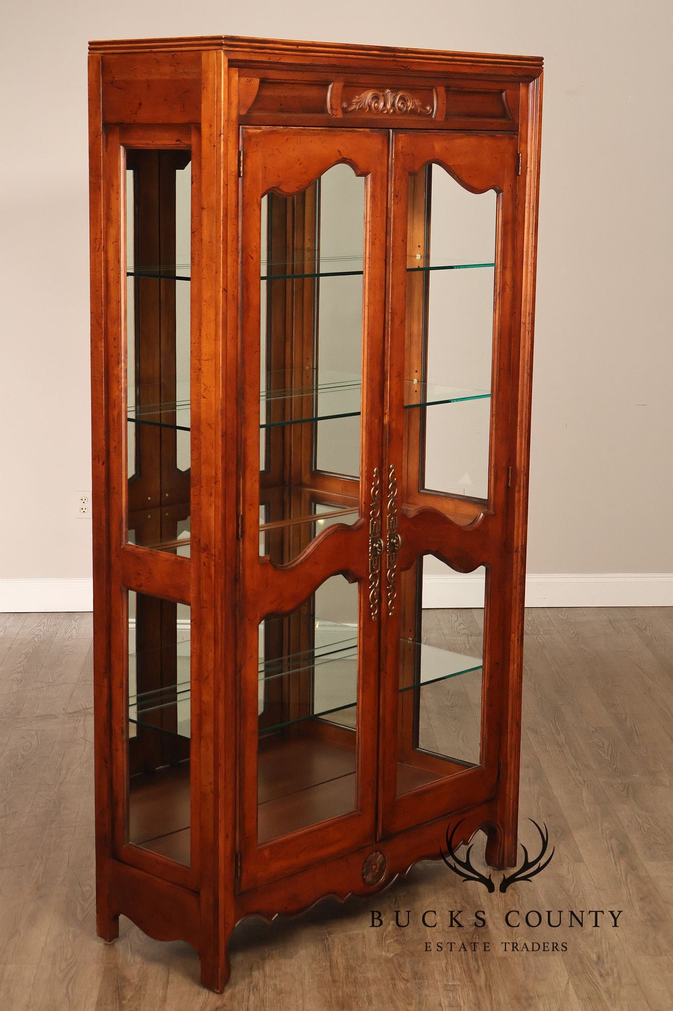 Hickory White Chateau Collection French Style Bunching Curio Cabinet