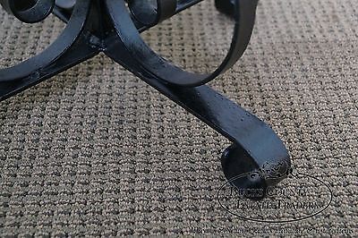 Vintage Pair of Black Painted Iron Base Ottomans Benches