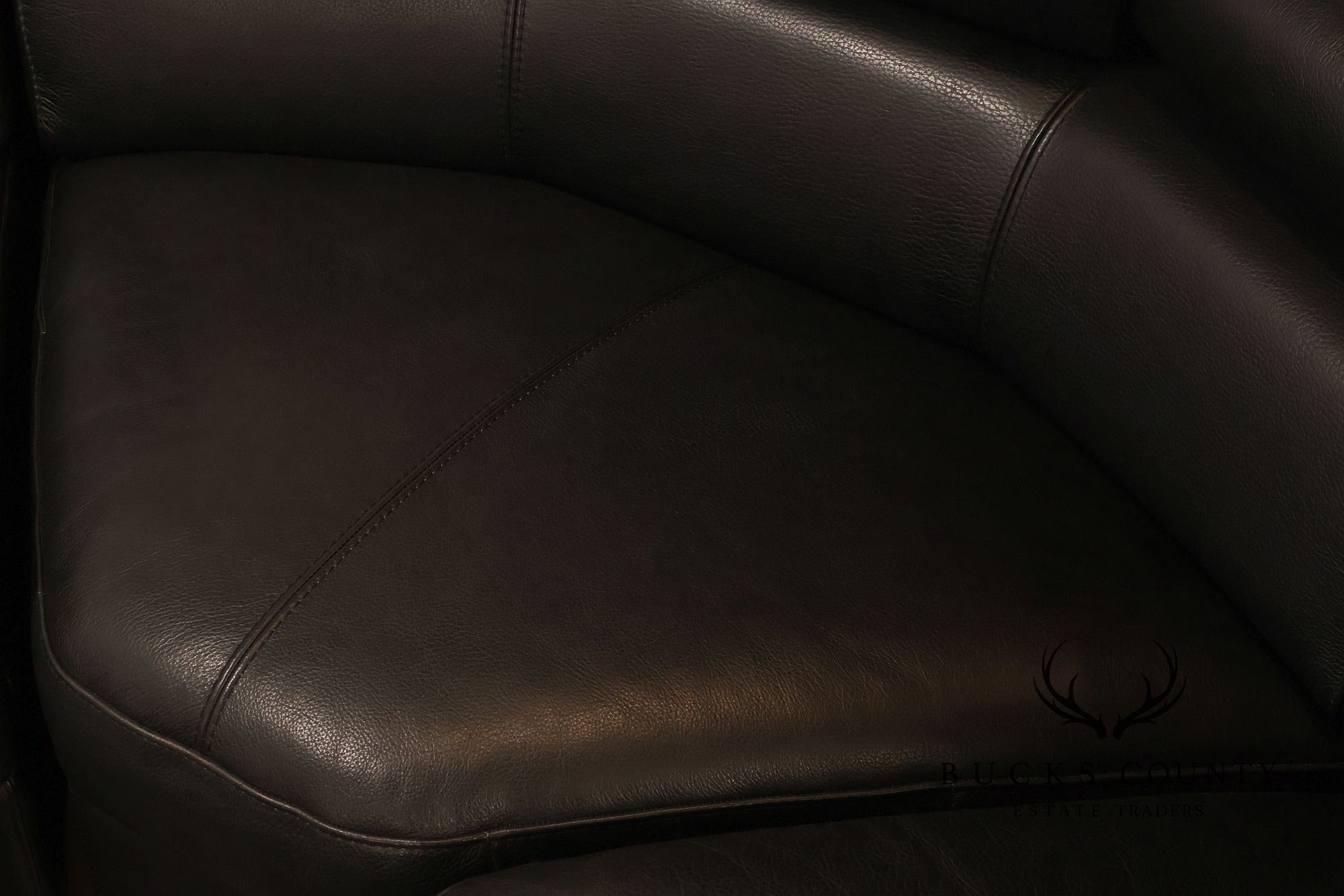 Italian Homes Contemporary Black Leather Sectional Sofa