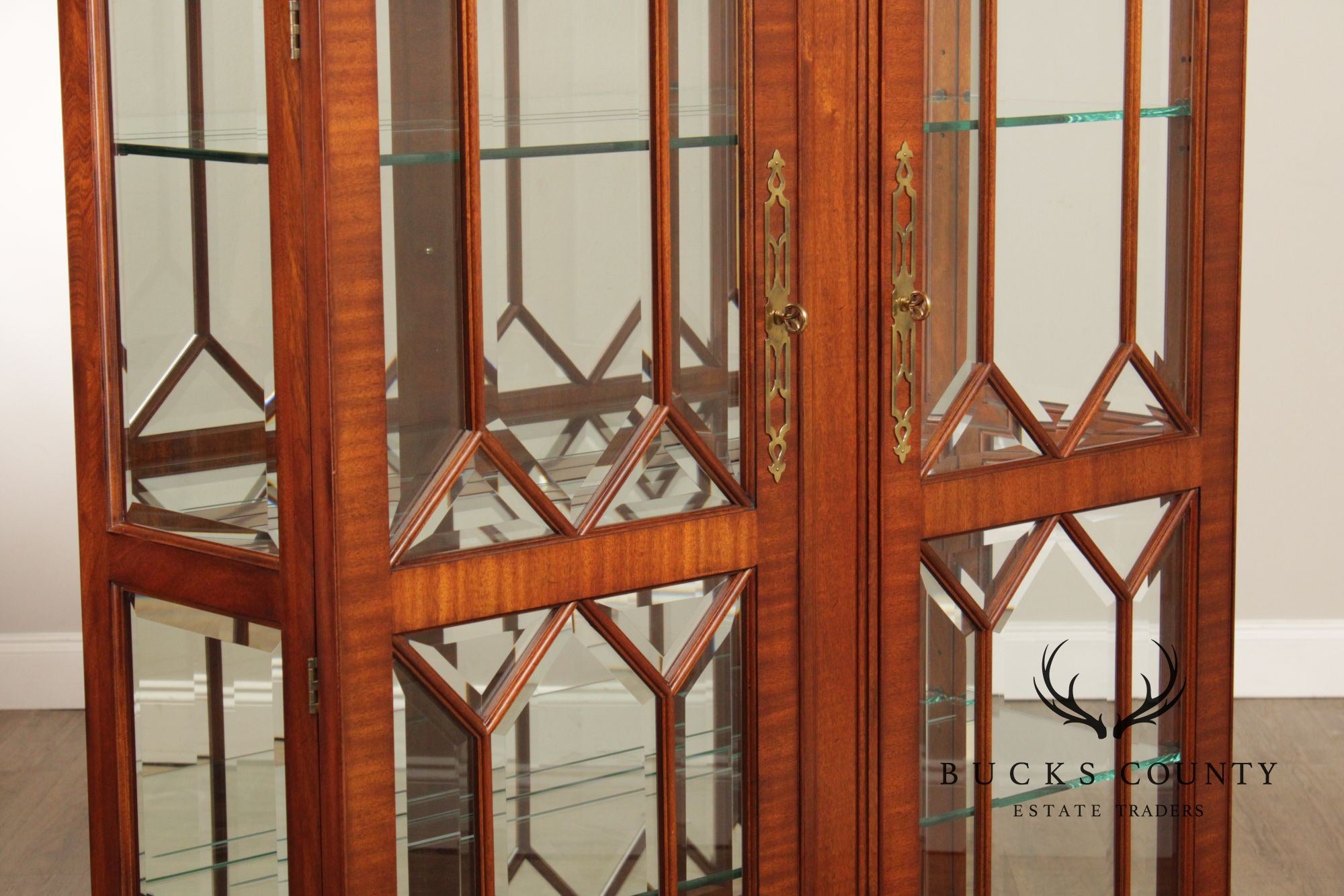Henkel Harris Georgian Style Mahogany Display Case Cabinet