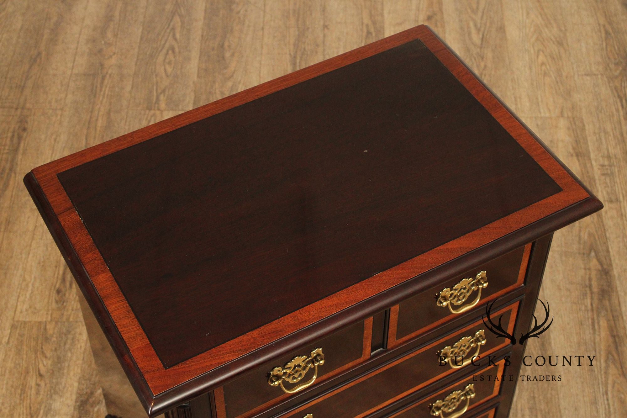 Stickley Georgian Style Inlaid Mahogany Nightstand