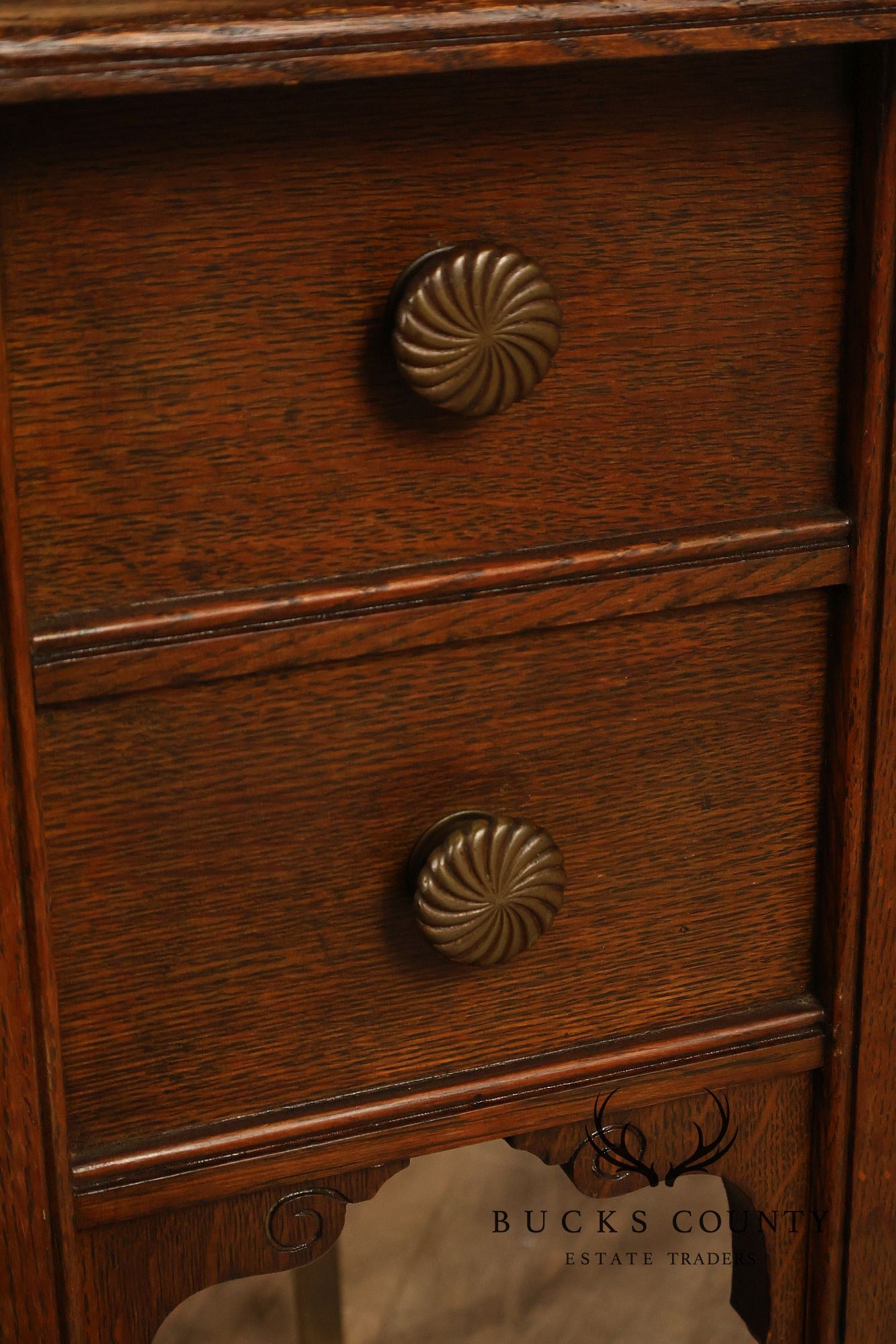 Antique Victorian Oak Partner's Writing Desk