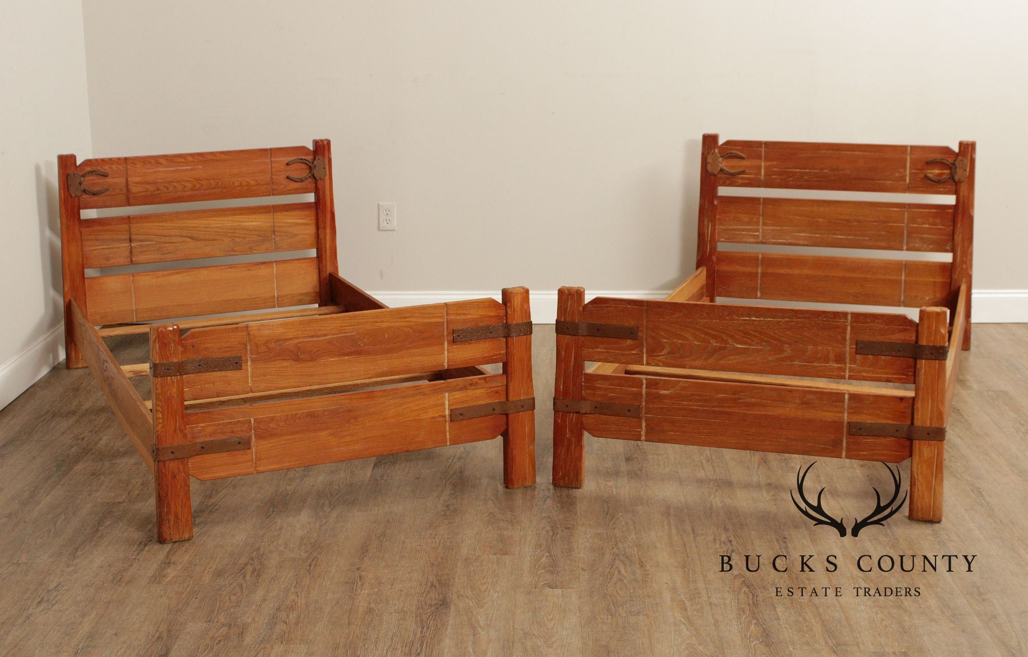 Brandt Ranch Oak Pair of Twin Beds