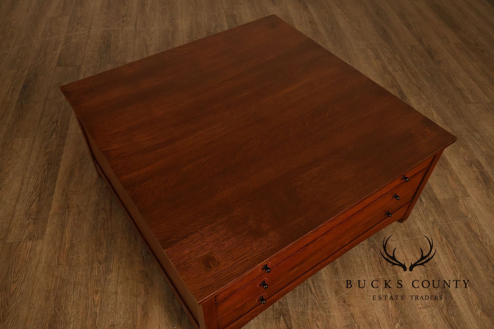 Stickley Harvey Ellis Mission Collection Oak Cocktail Table With Inlay