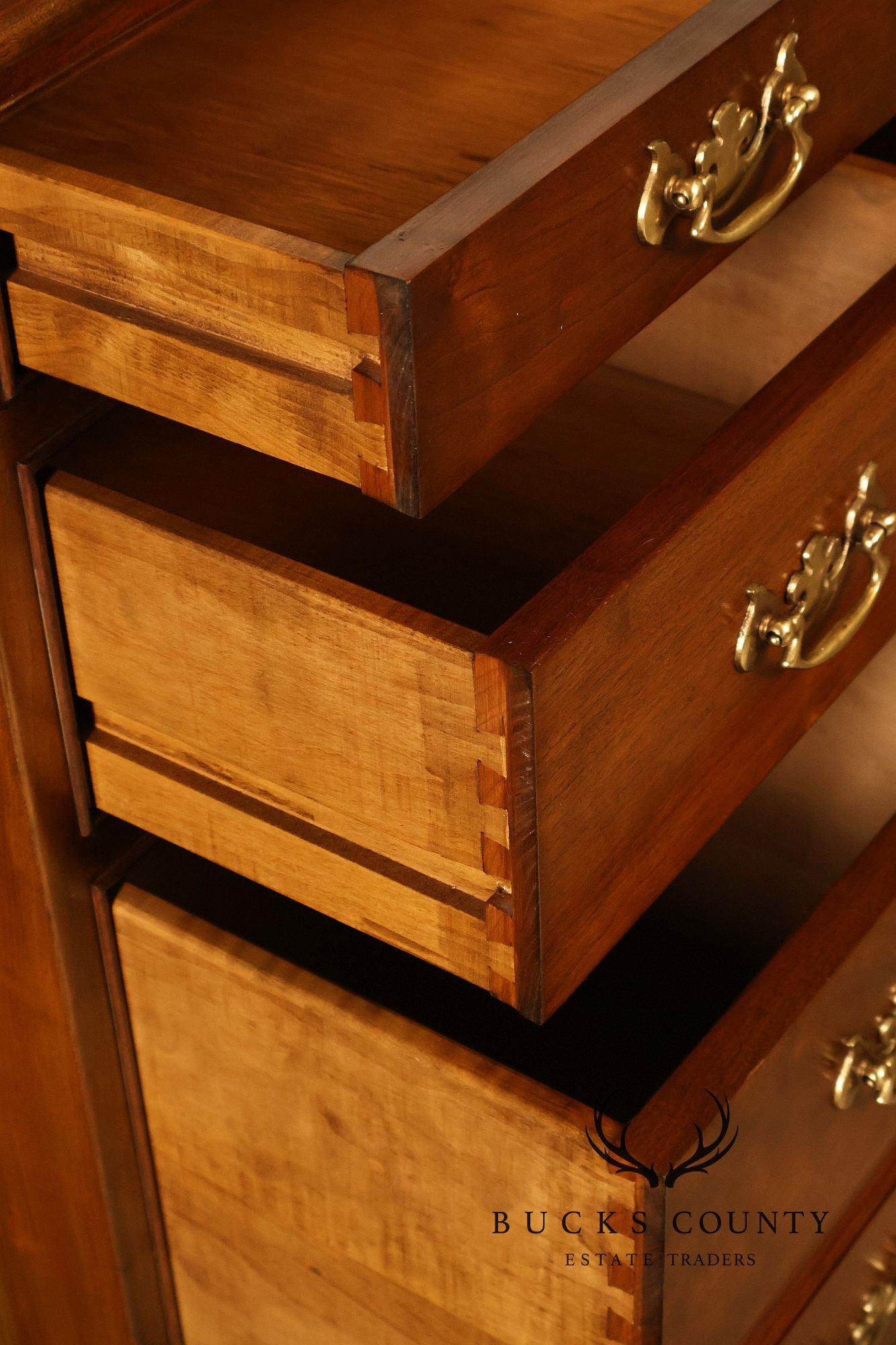 Stickley Chippendale Style Cherry Kneehole Desk