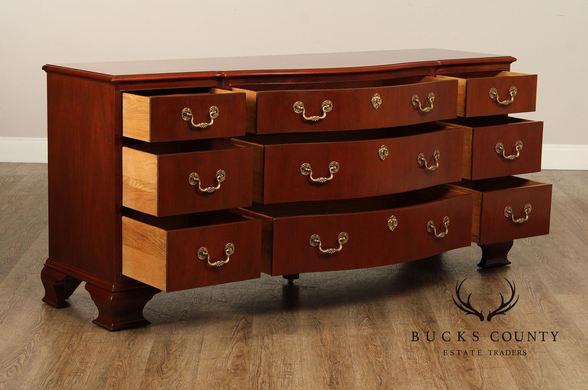 Baker Georgian Style Mahogany Triple Chest of Drawers