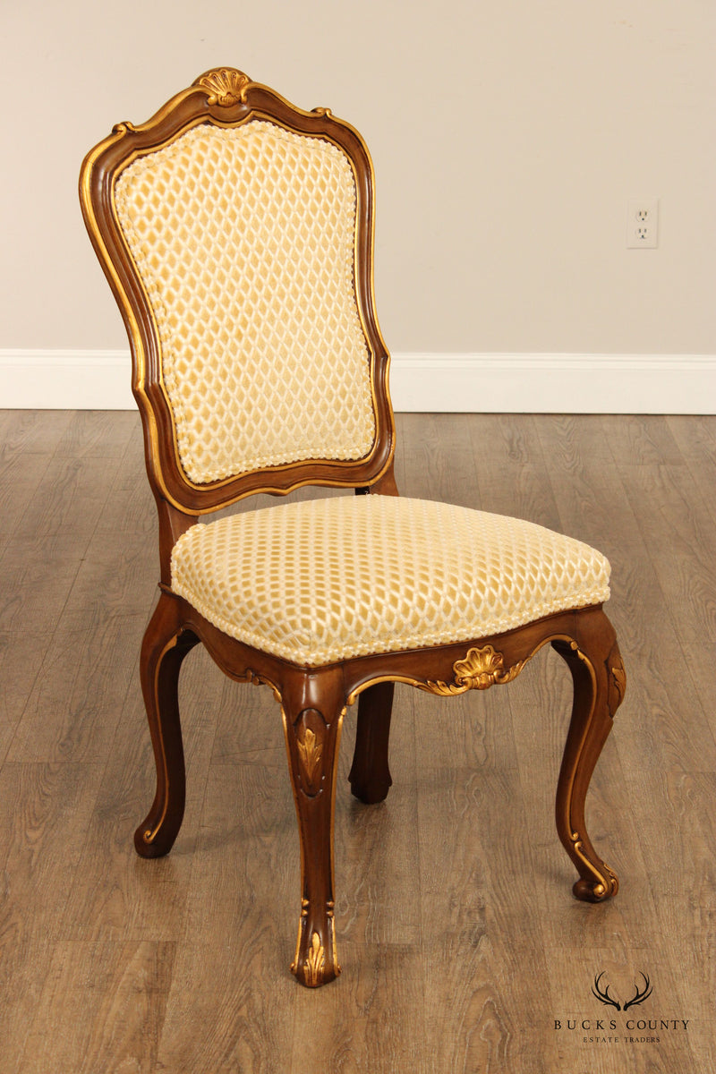 Karges French Louis XV Style Set of Ten Partial Gilt Dining Chairs