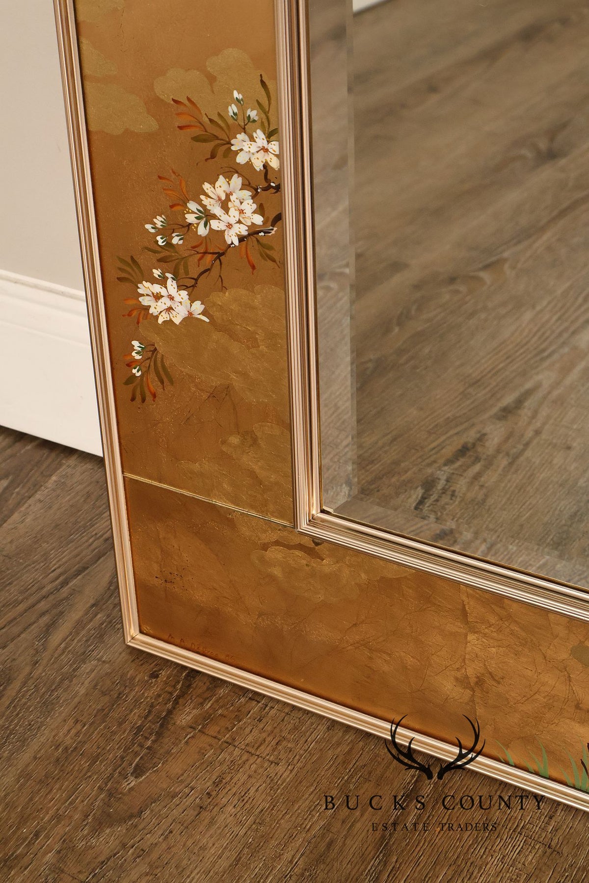 LaBarge Chinoiserie Eglomise Wall Mirror