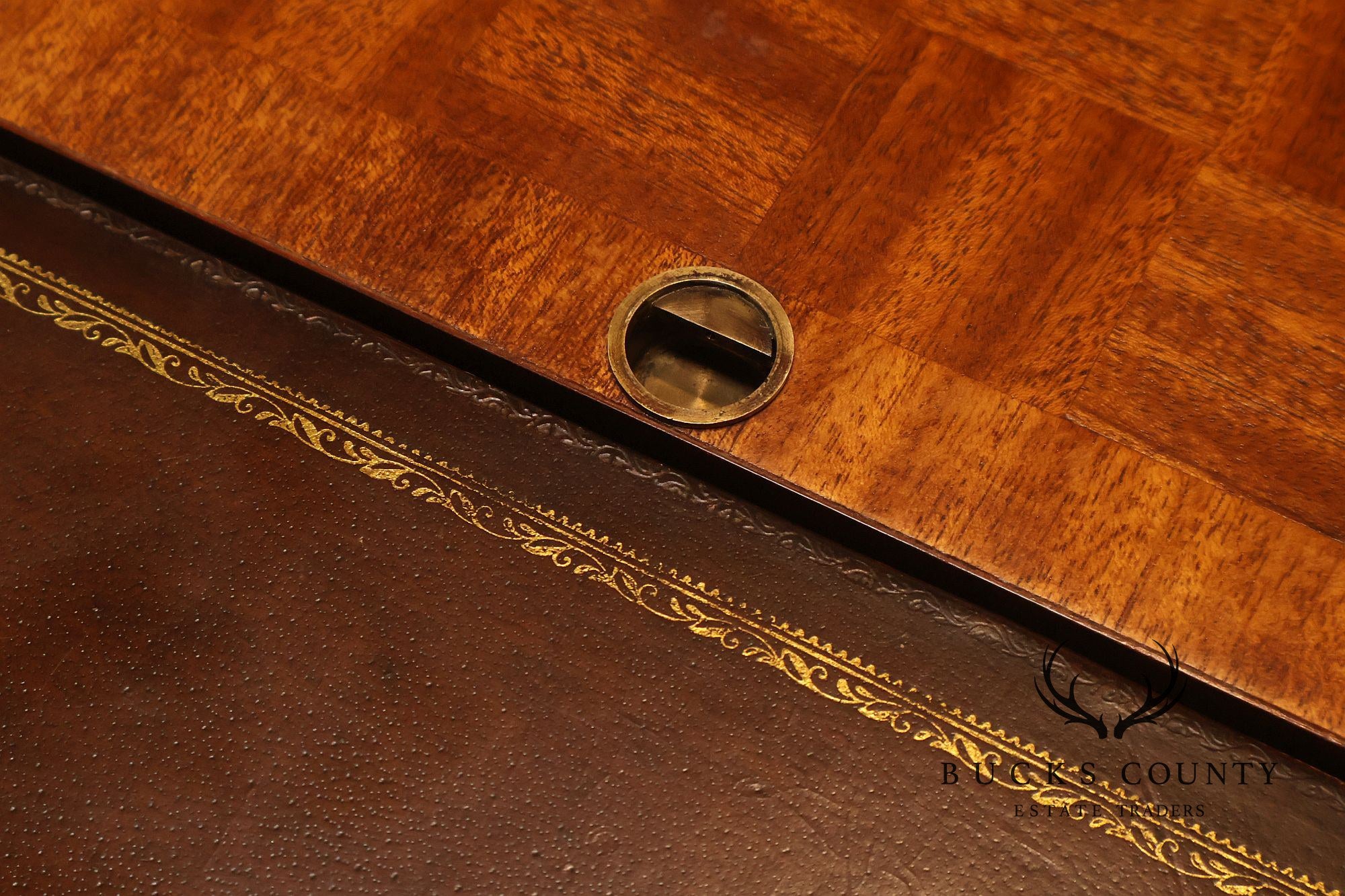 Lloyd Buxton Leather Top Four Drawer Gaming Table With Backgammon And Chess Board